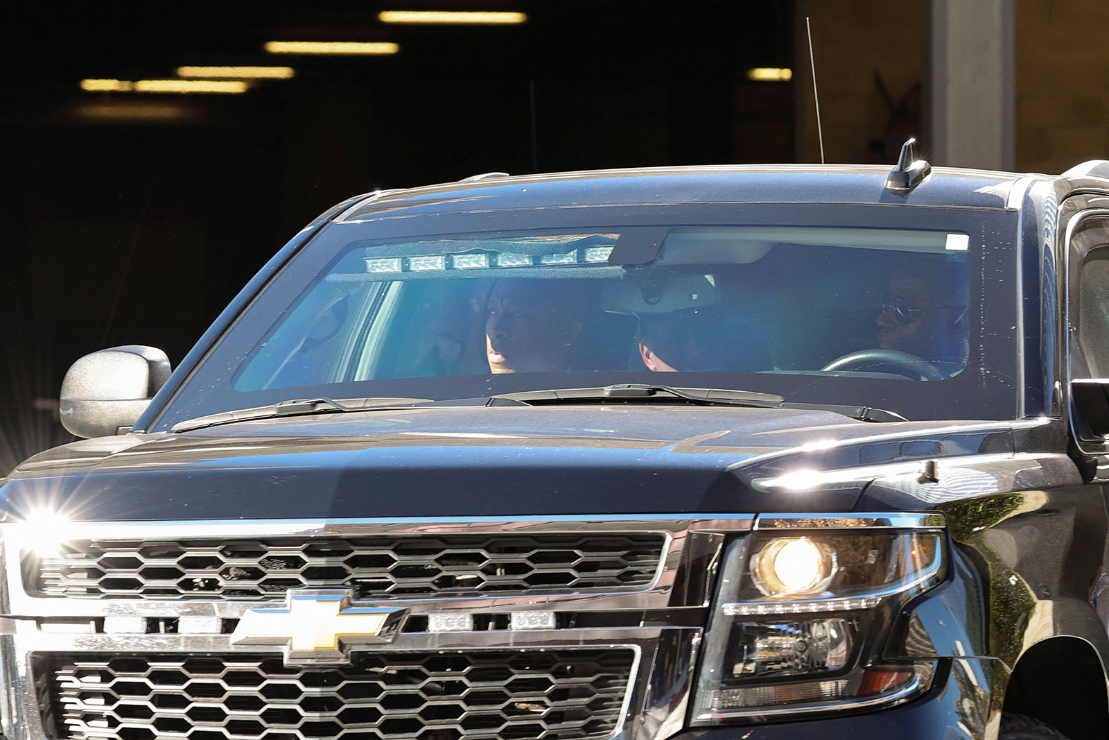 A vehicle carrying Hunter Biden leaves in a vehicle after his initial court appearance on tax charges at a federal court in Los Angeles, California, on Thursday, January 11