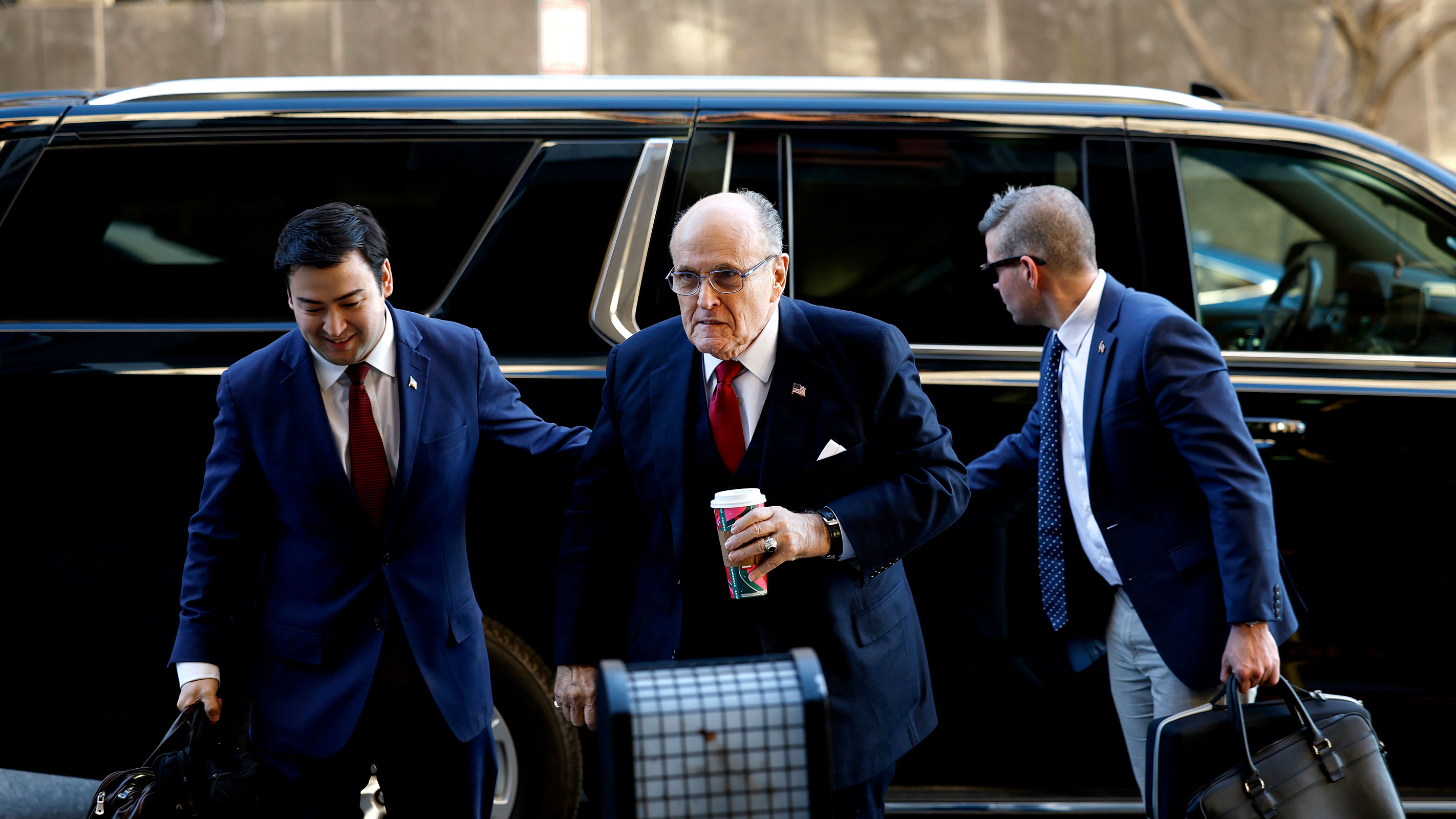 Rudy Giuliani arrives to the E. Barrett Prettyman U.S. District Courthouse on December 15, in Washington, DC.