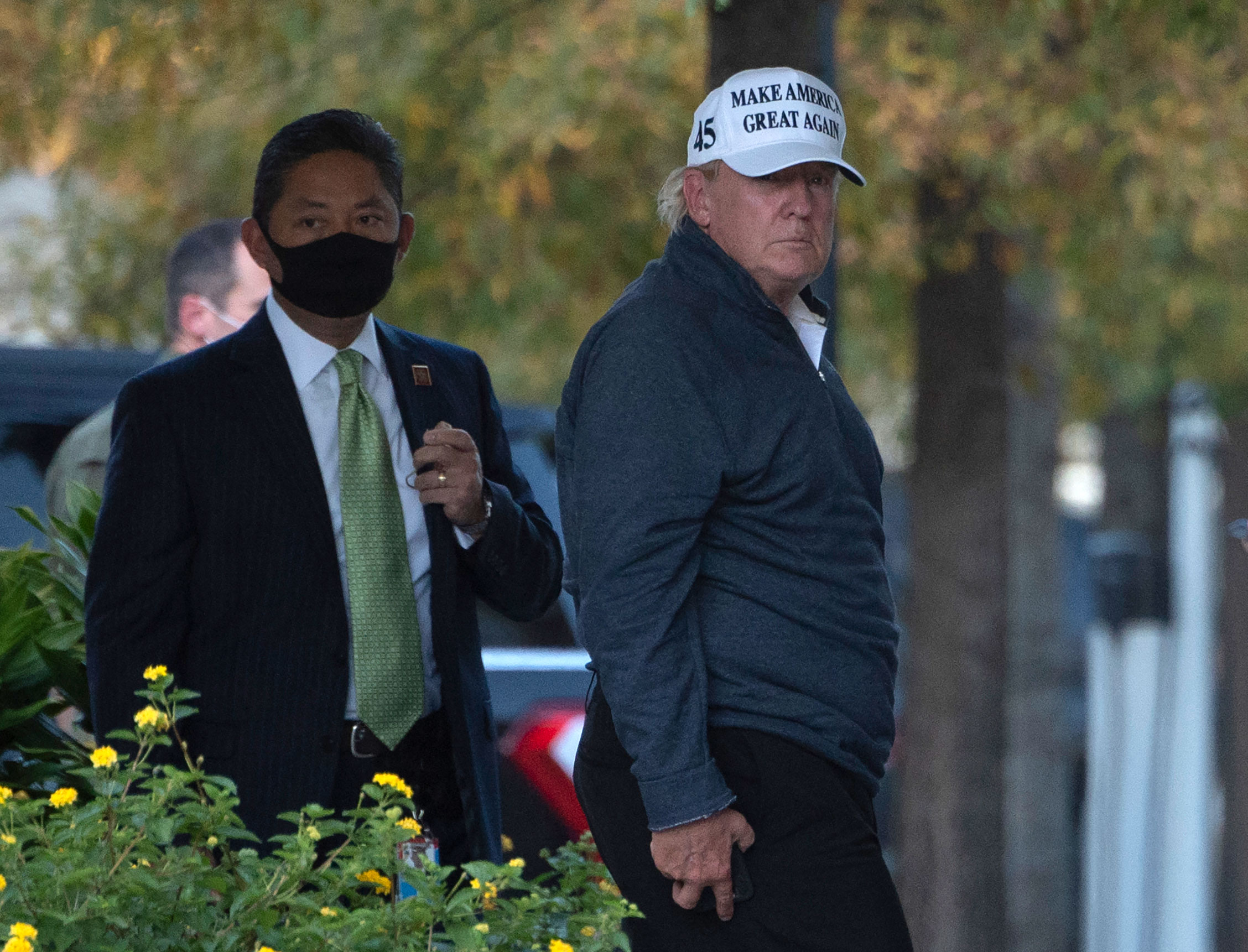 President Donald Trump returns to the White House on November 7 in Washington, DC.