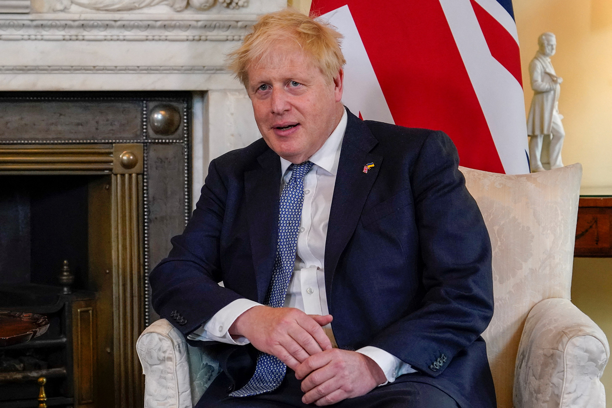 Britain's Prime Minister Boris Johnson pictured inside 10 Downing Street in London, England, on June 6.
