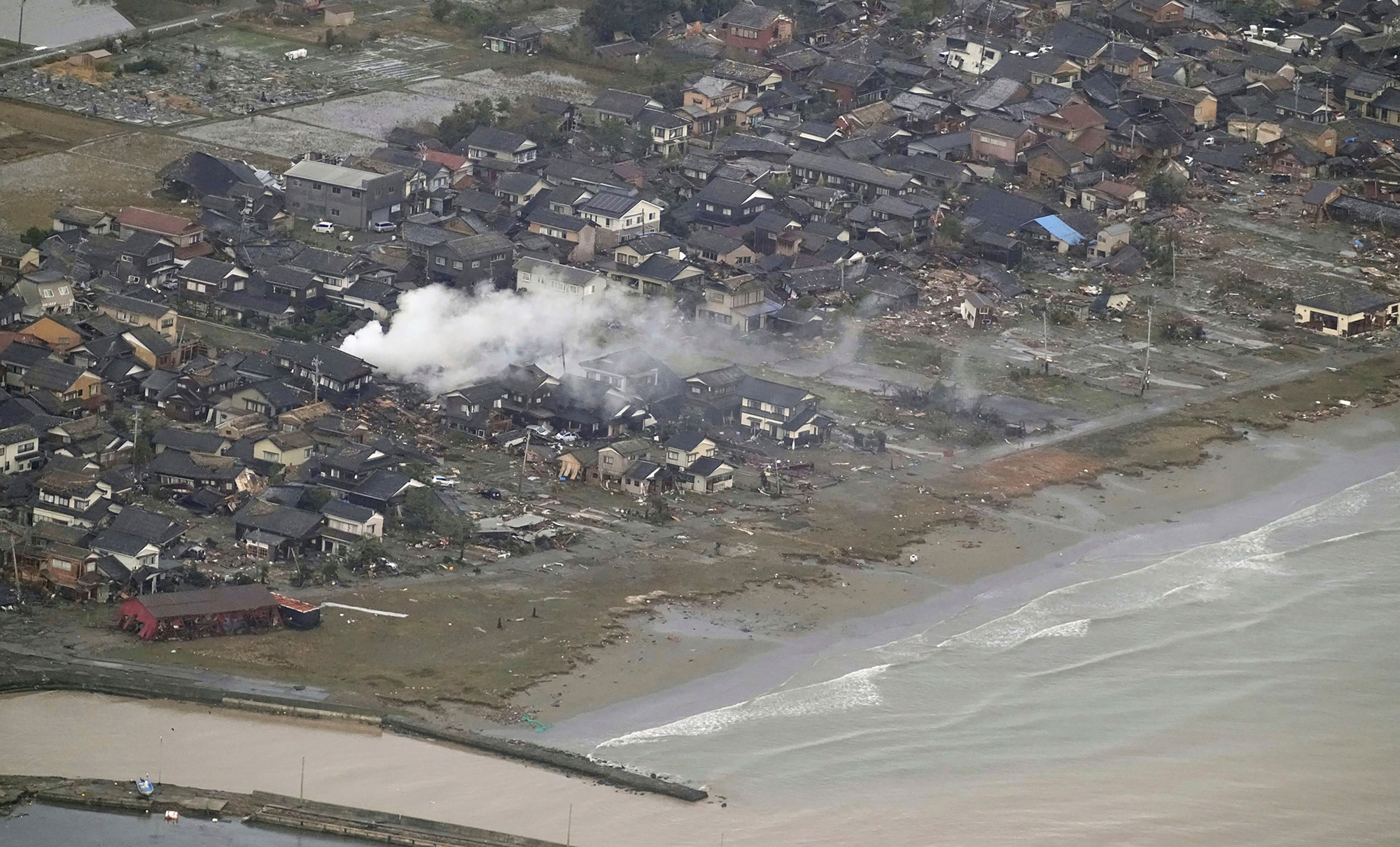 An area affected by the earthquake in Suzu, Ishikawa prefecture, Japan, on January 2.