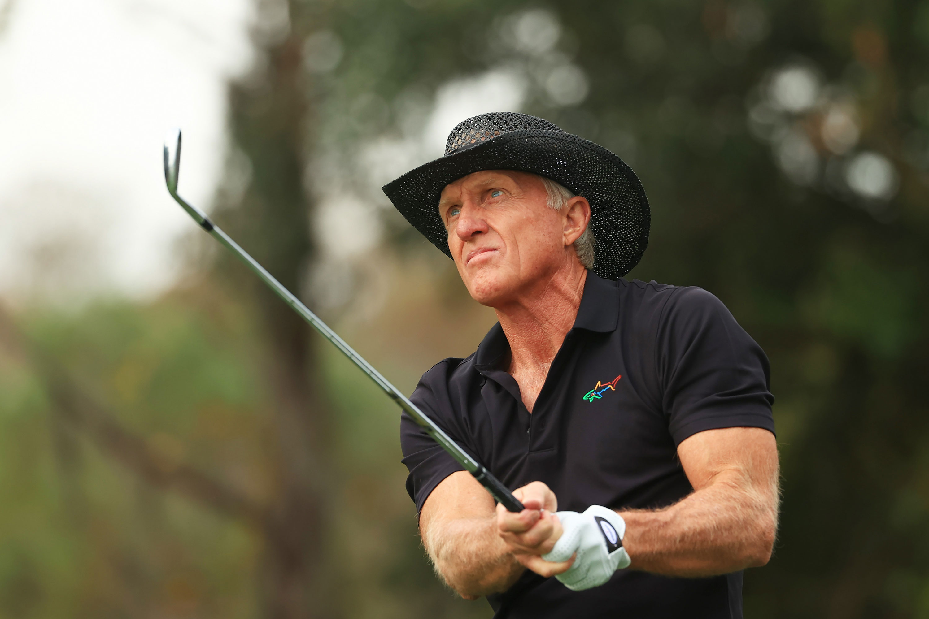 Greg Norman competes during the PNC Championship at the Ritz-Carlton Golf Club Orlando on December 20.