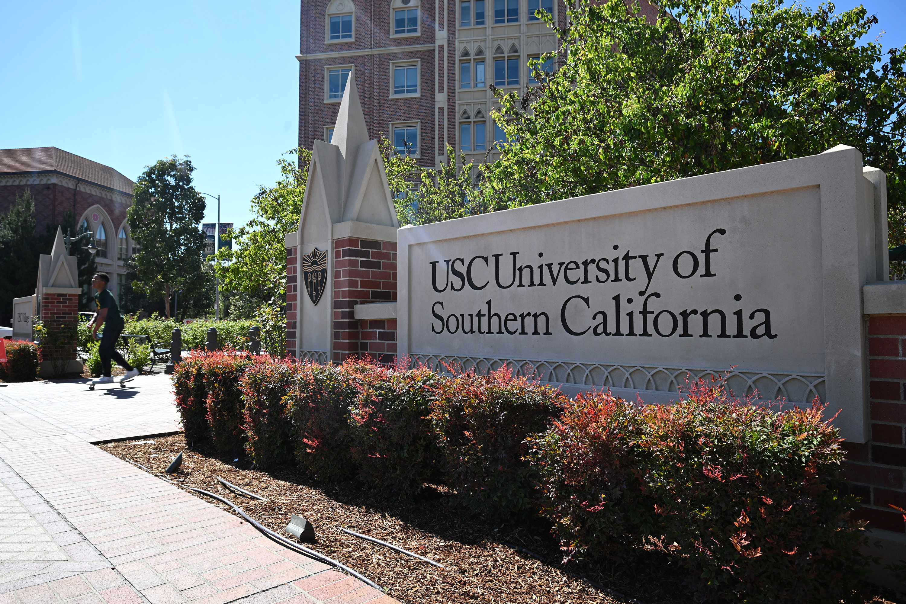 The University of Southern California's campus on April 16, in Los Angeles, California.