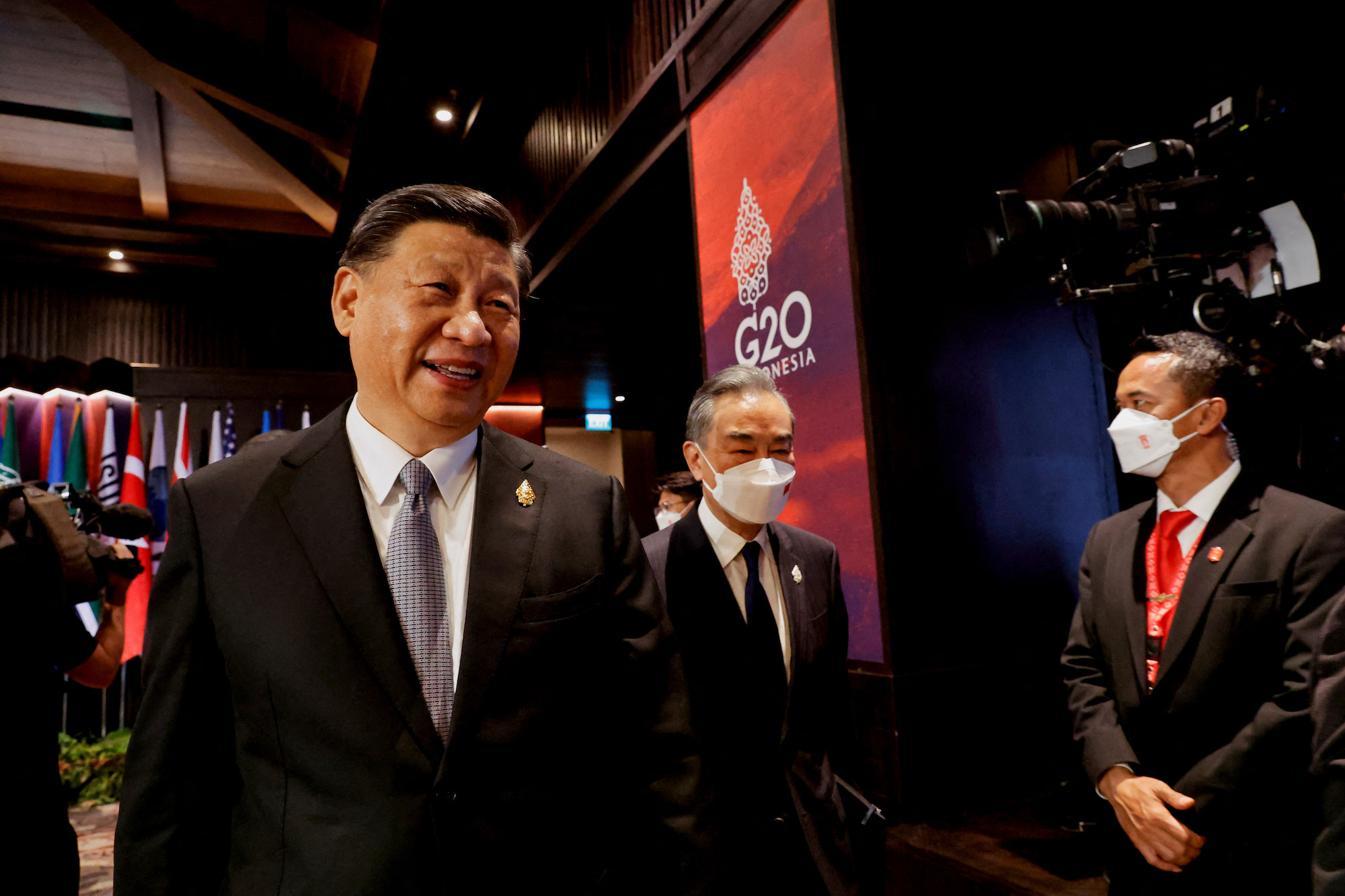 Xi Jinping walks at the G20 Summit in Bali, Indonesia, on Wednesday. 