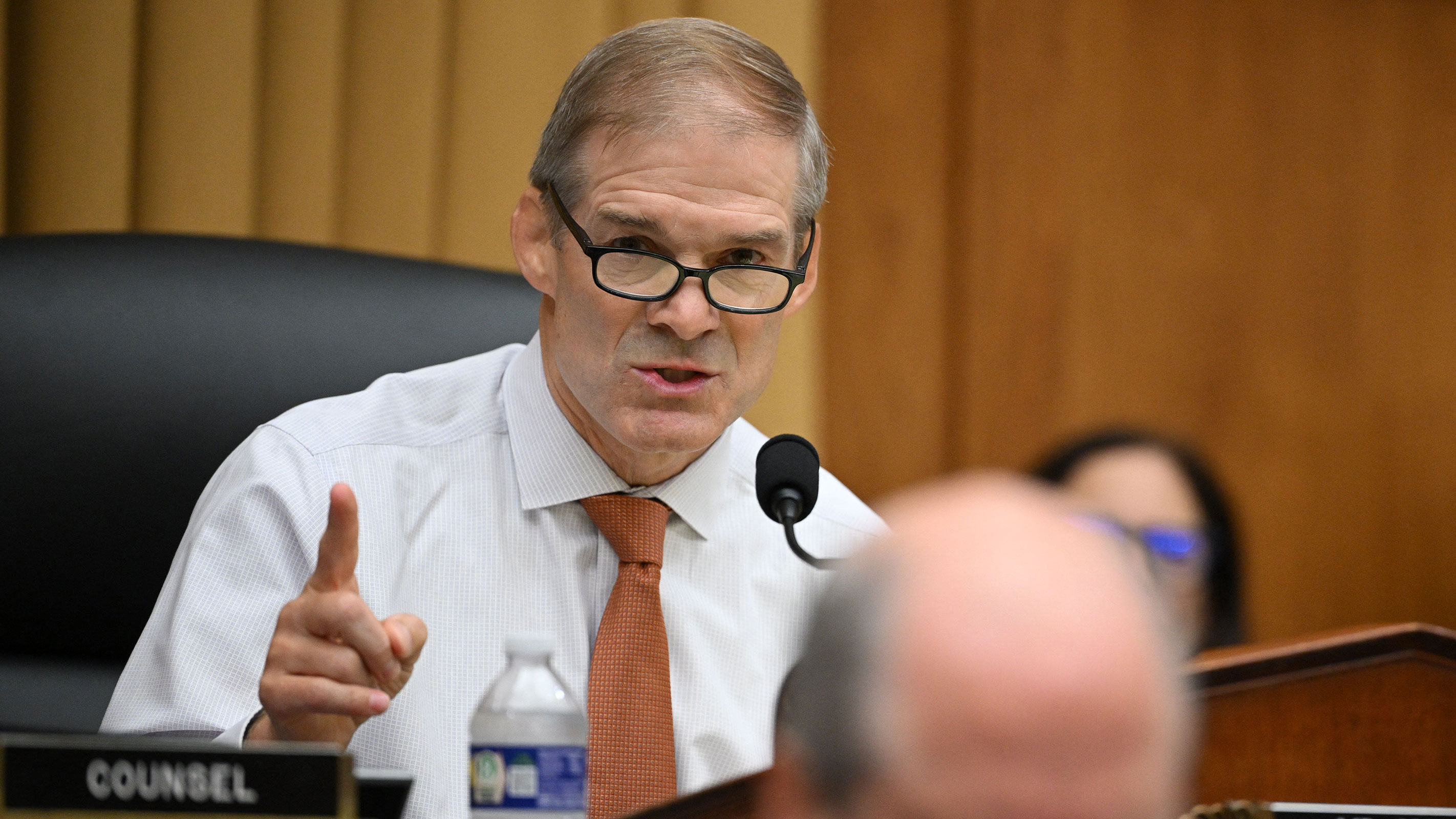 Rep. Jim Jordan of Ohio speaks at the opening of a hearing of the House Committee on the Judiciary oversight of the US Department of Justice, on Capitol Hill in Washington, DC, September 20, 2023.