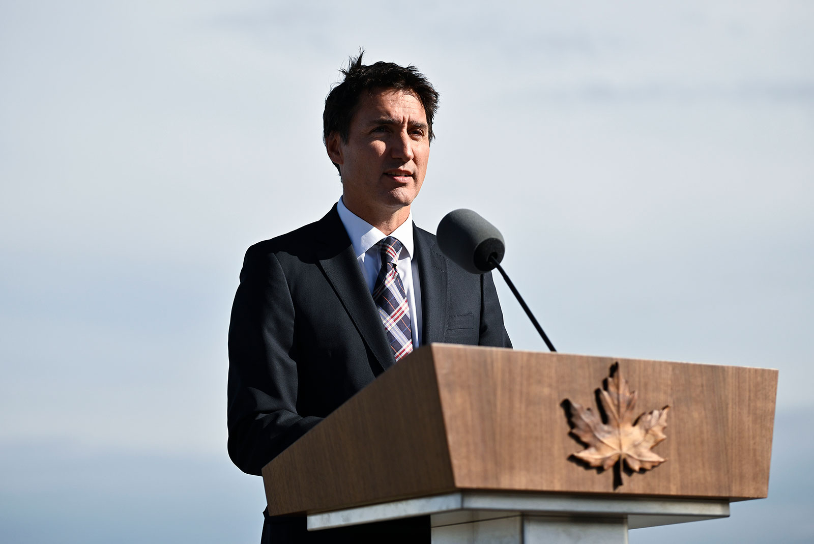 Canada's Prime Minister Justin Trudeau makes a statement in Ottawa, Ontario, on September 5.