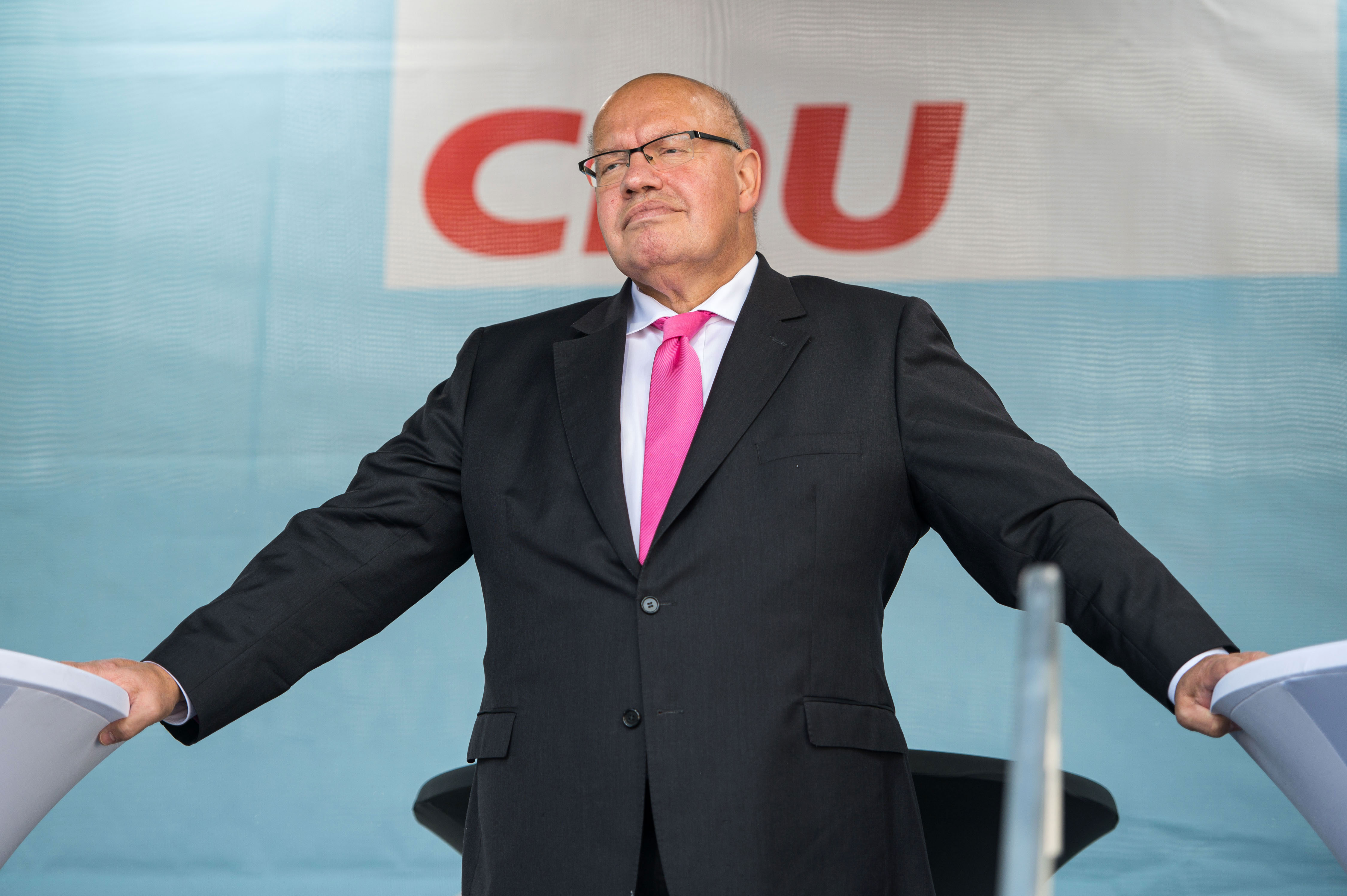 Peter Altmaier, the Federal Minister of Economic Affairs and Energy, attends a Christian Democratic Union (CDU) election campaign event in St. Wendel, Germany, on September 22.