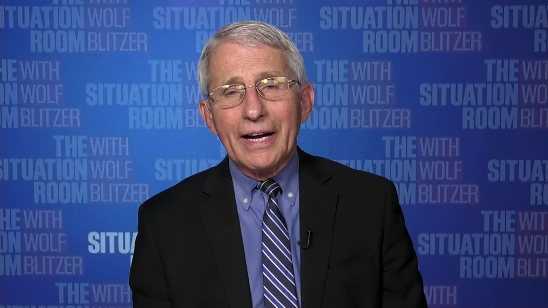 National Institute of Allergy and Infectious Diseases Director Dr. Anthony Fauci speaks during an interview on April 12.