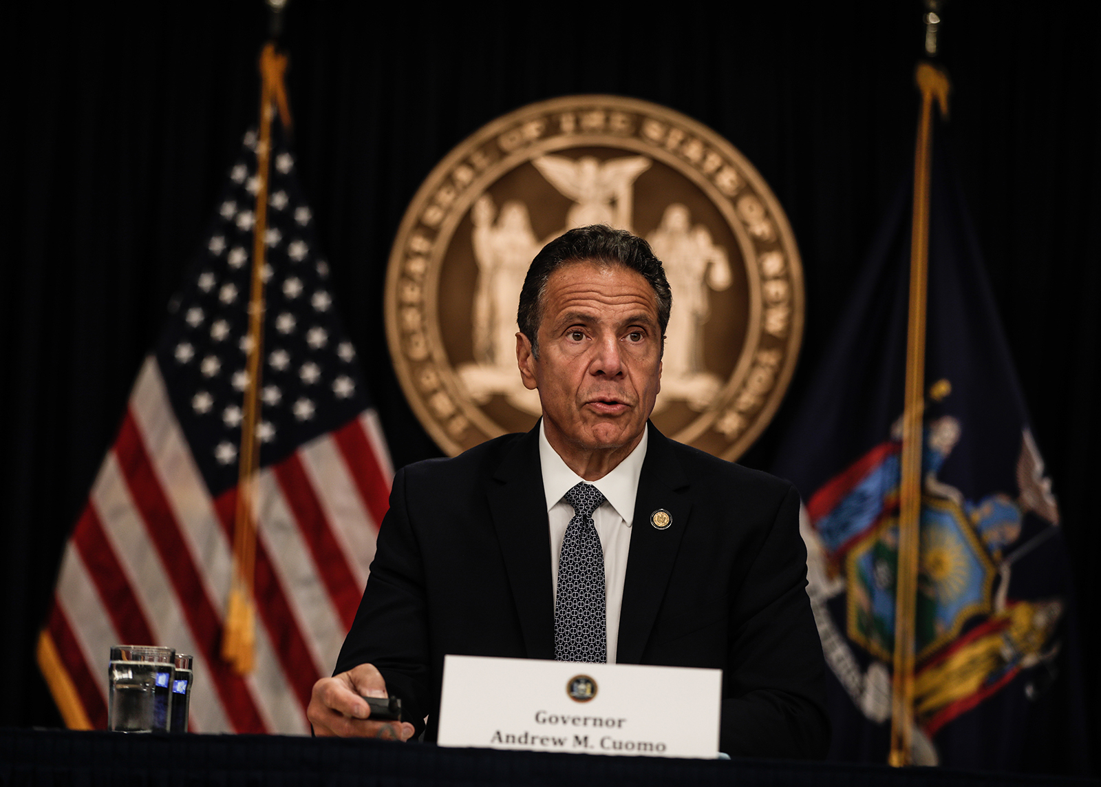 New York Gov. Andrew Cuomo speaks at a news conference in New York on July 1.
