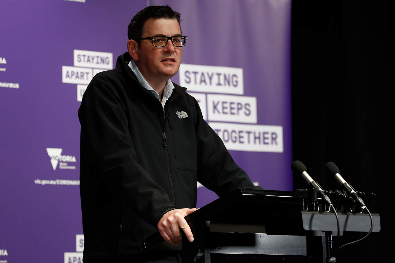 Victorian Premier Daniel Andrews speaks to the media at the daily briefing in Melbourne, Australia on August 09. 