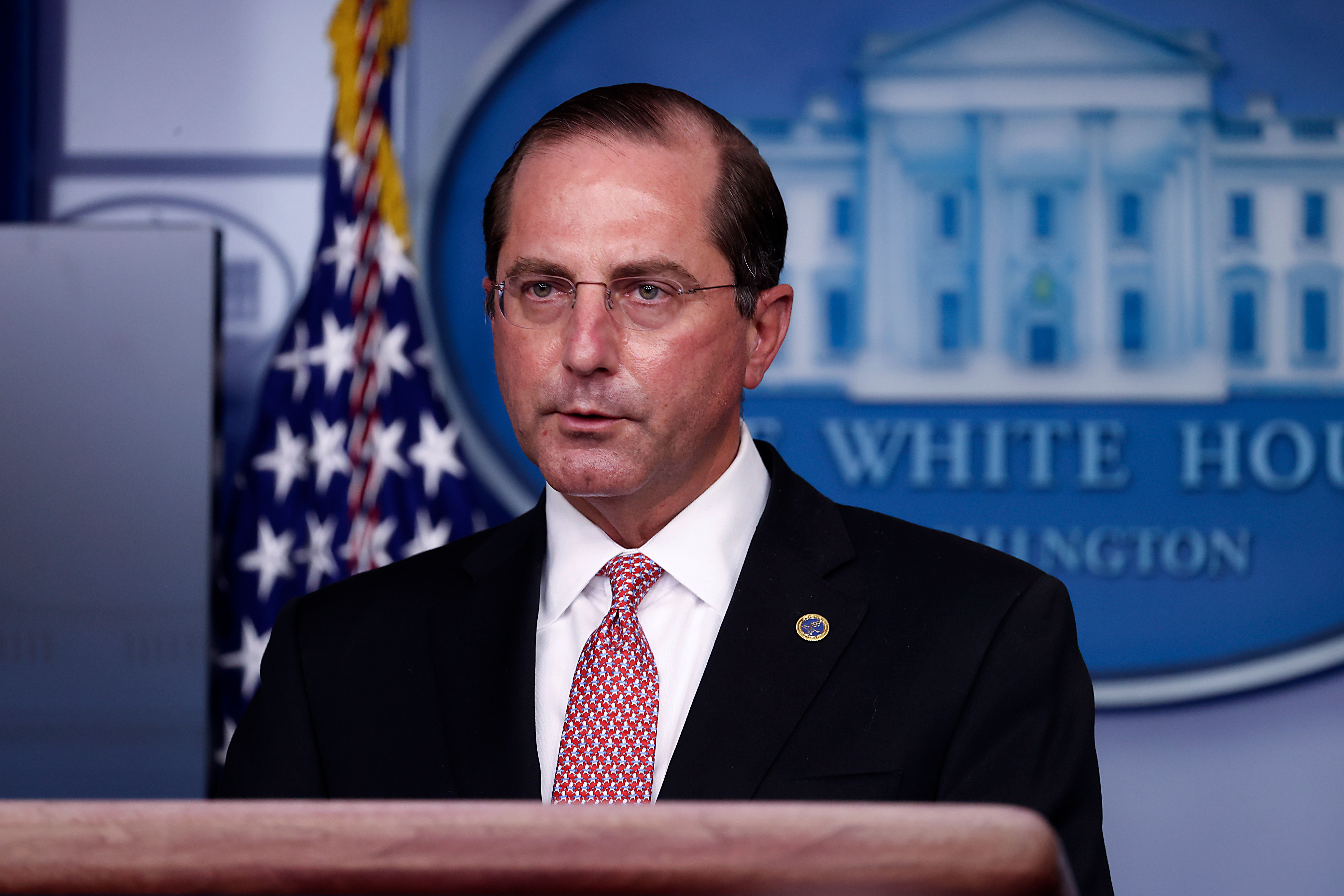 Alex Azar, US secretary of Health and Human Services, speaks during a press briefing at the White House on November 19.