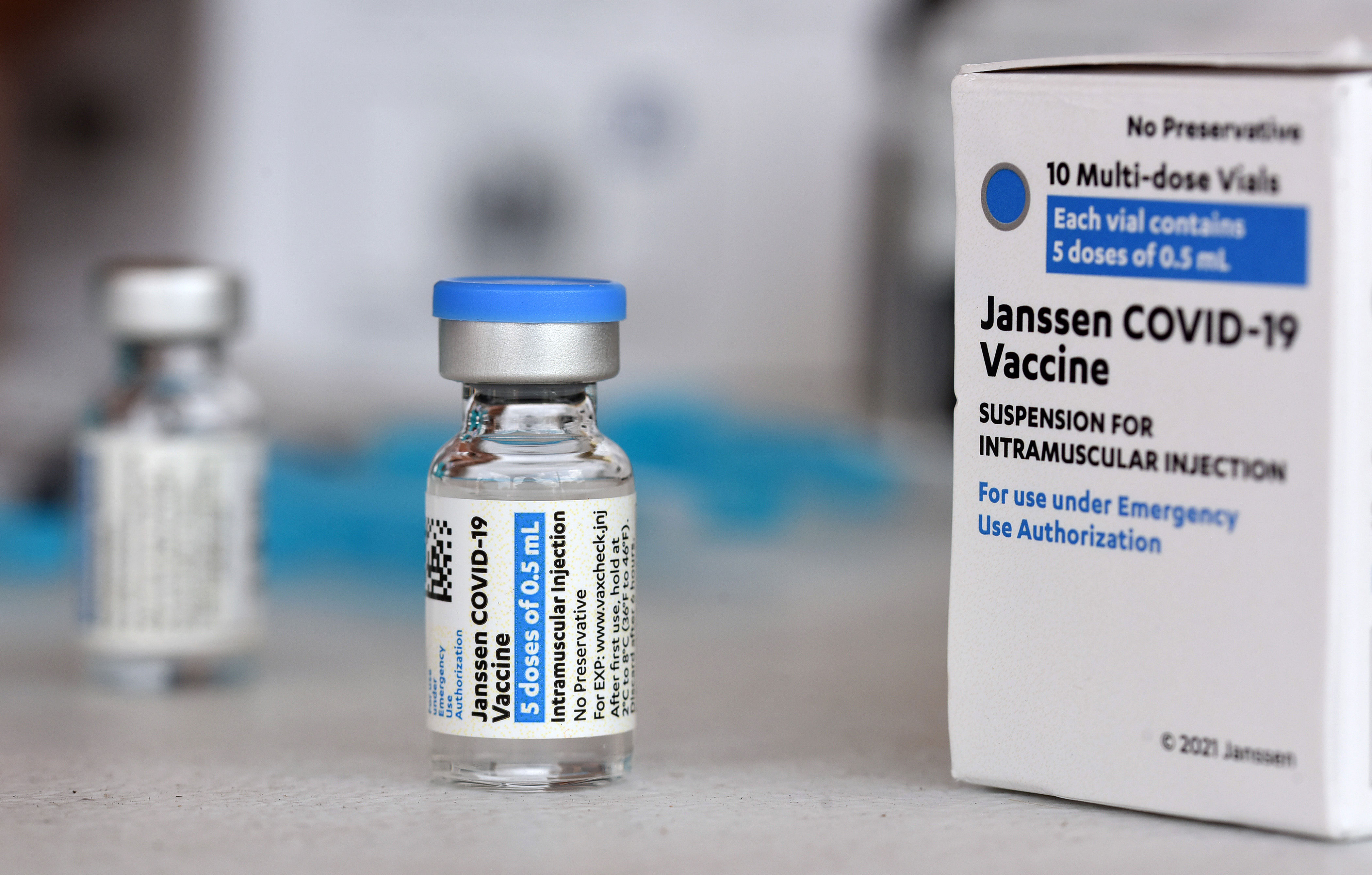 Doses of the Johnson & Johnson Covid-19 vaccine in Orlando on April 10.