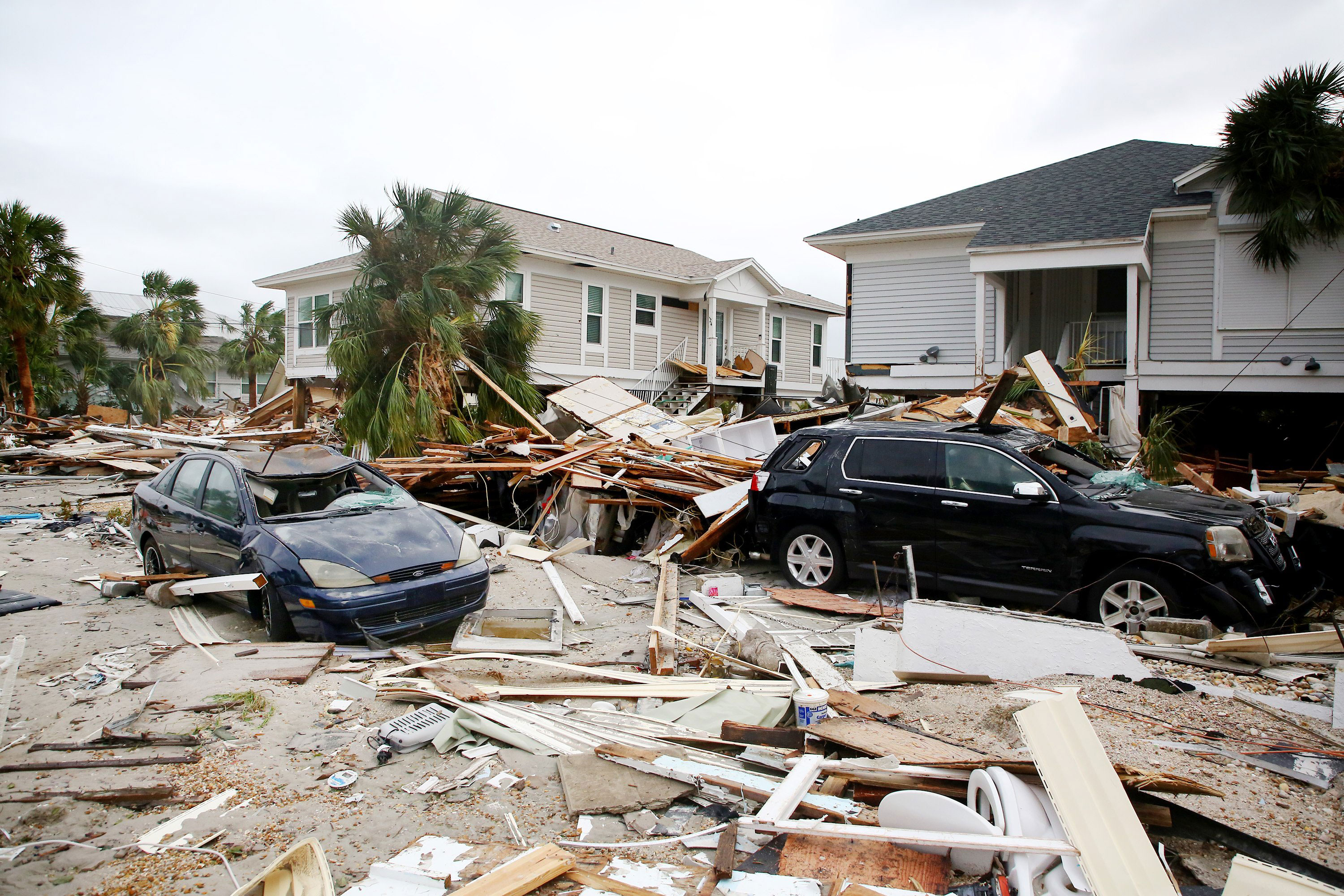 The aftermath of Hurricane Ian is seen at Fort Myers Beach on Thursday.