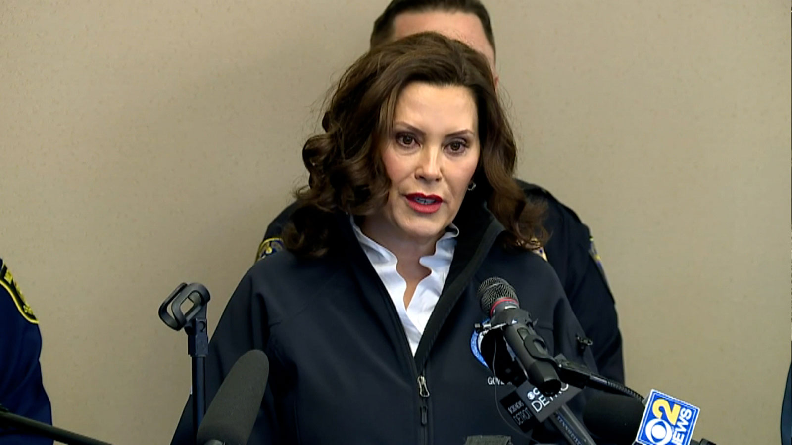 Michigan Gov. Gretchen Whitmer speaks during a press conference Tuesday morning.