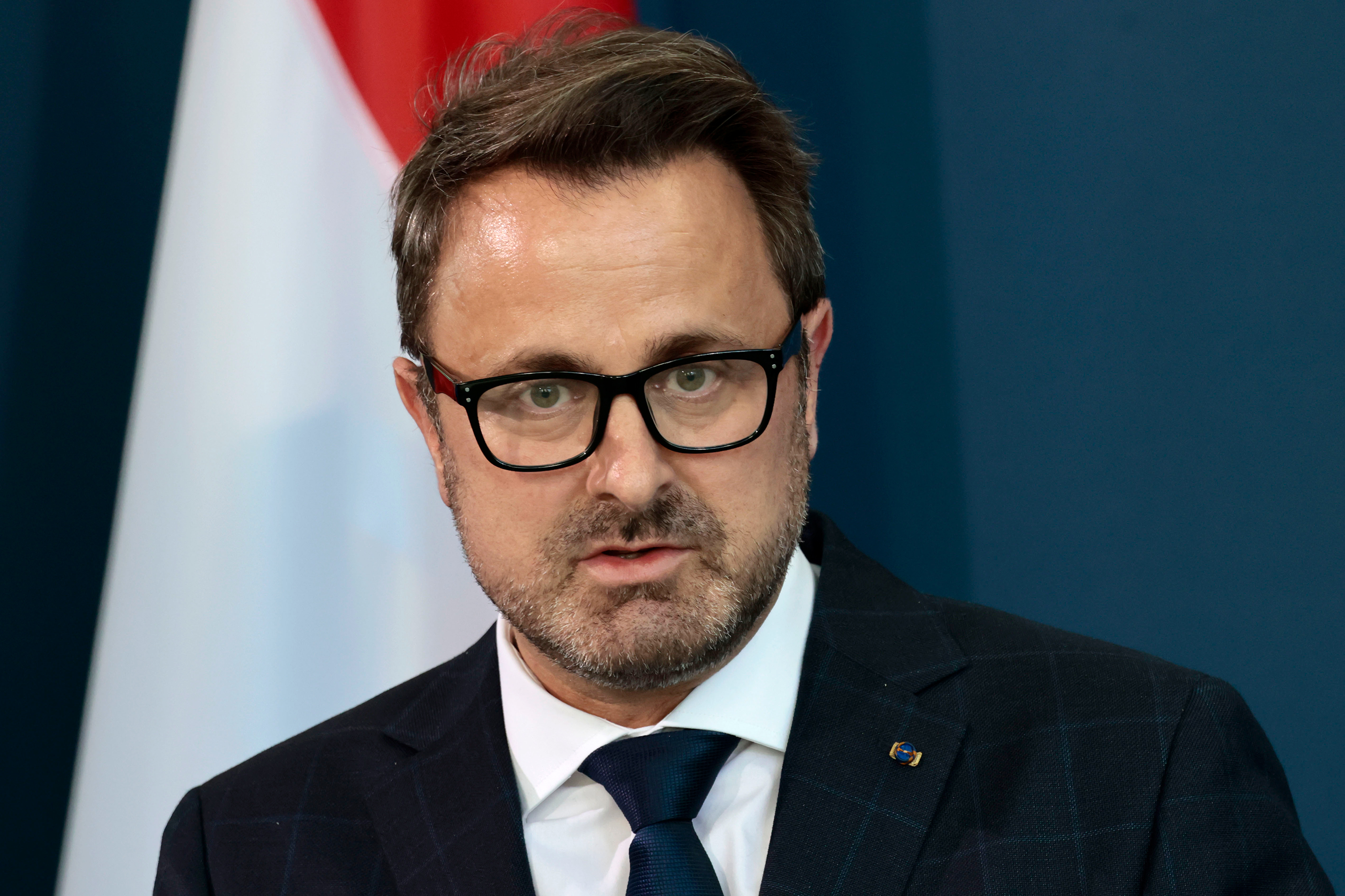 Luxembourg's Prime Minister Xavier Bettel attend a news conference on March 1 in Berlin, Germany. 