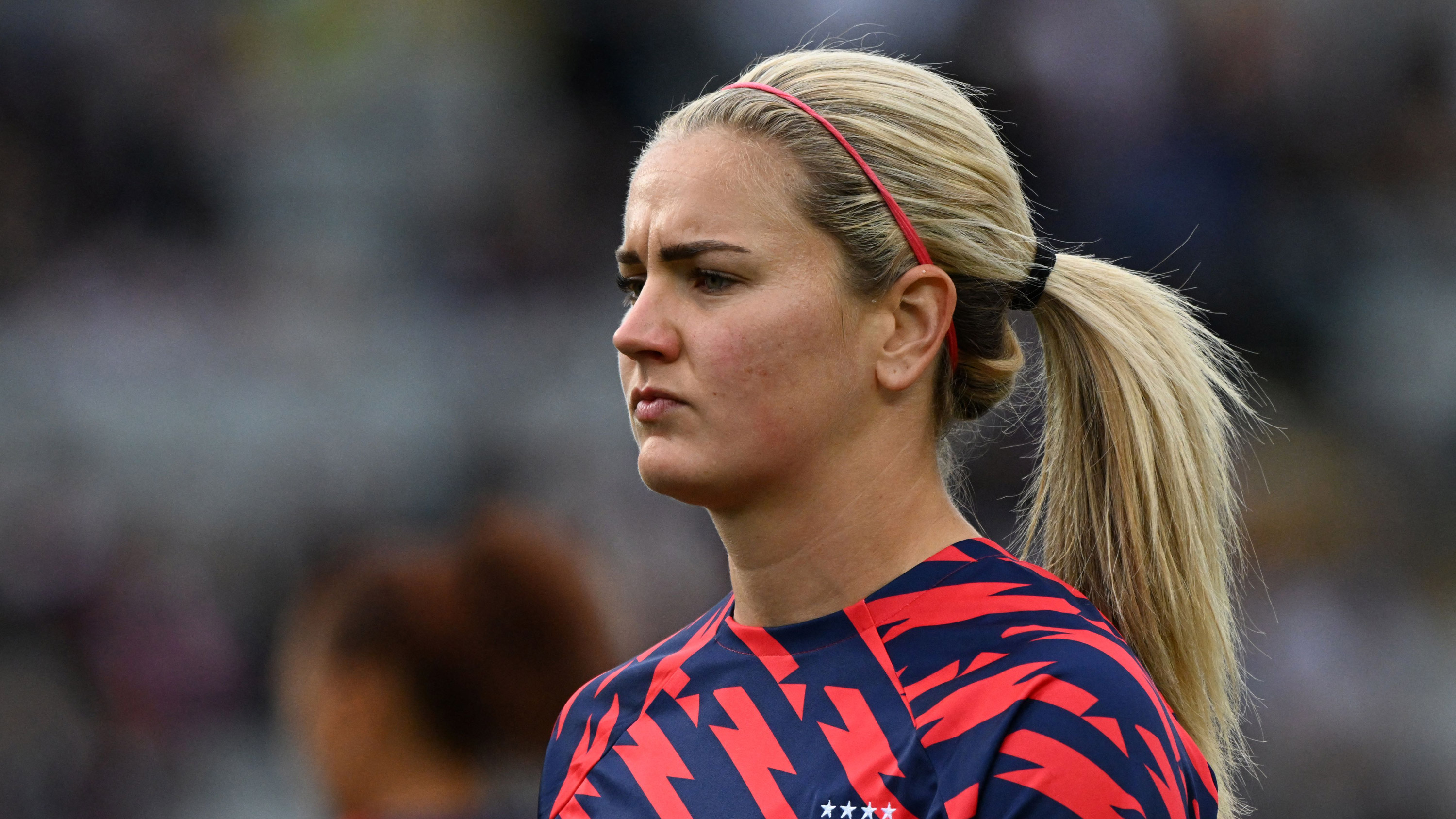 US midfielder Lindsey Horan warms up pre-match against Vietnam at Eden Park in Auckland, New Zealand, on July 22.