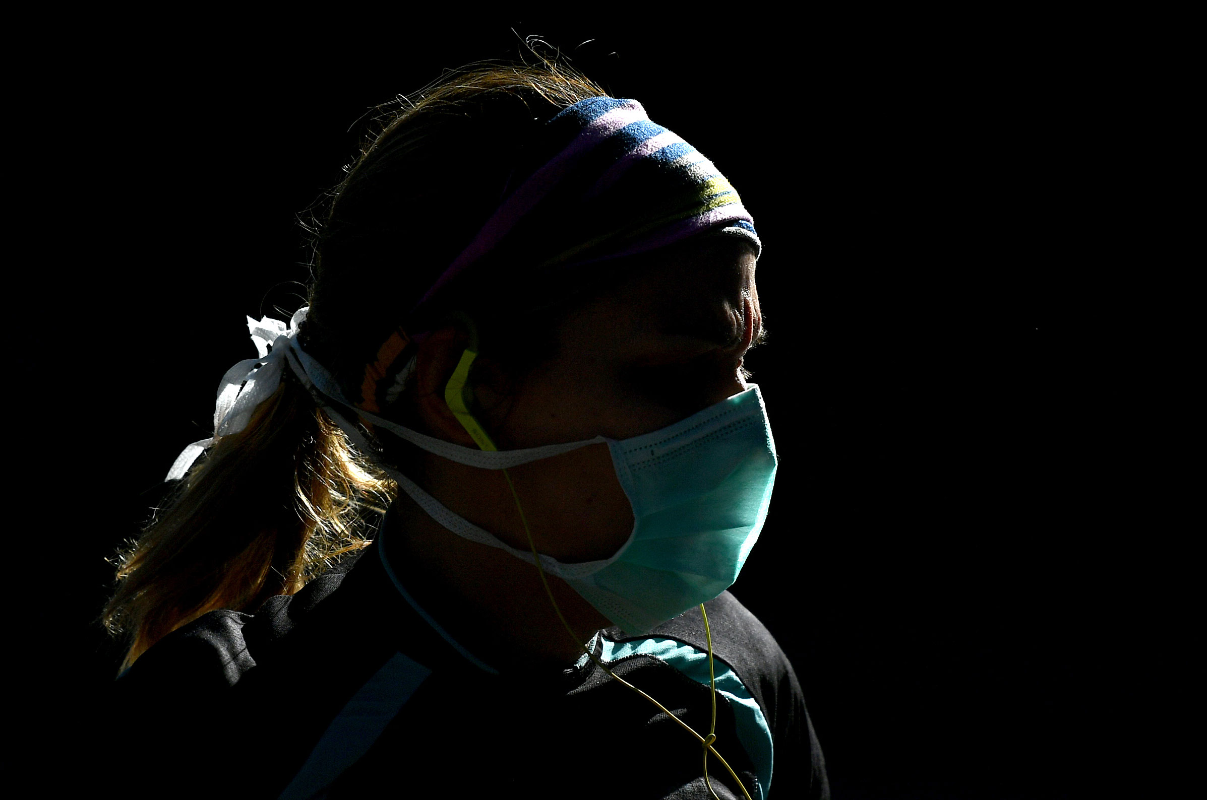 A woman wears a face mask on May 10 in Madrid, Spain.