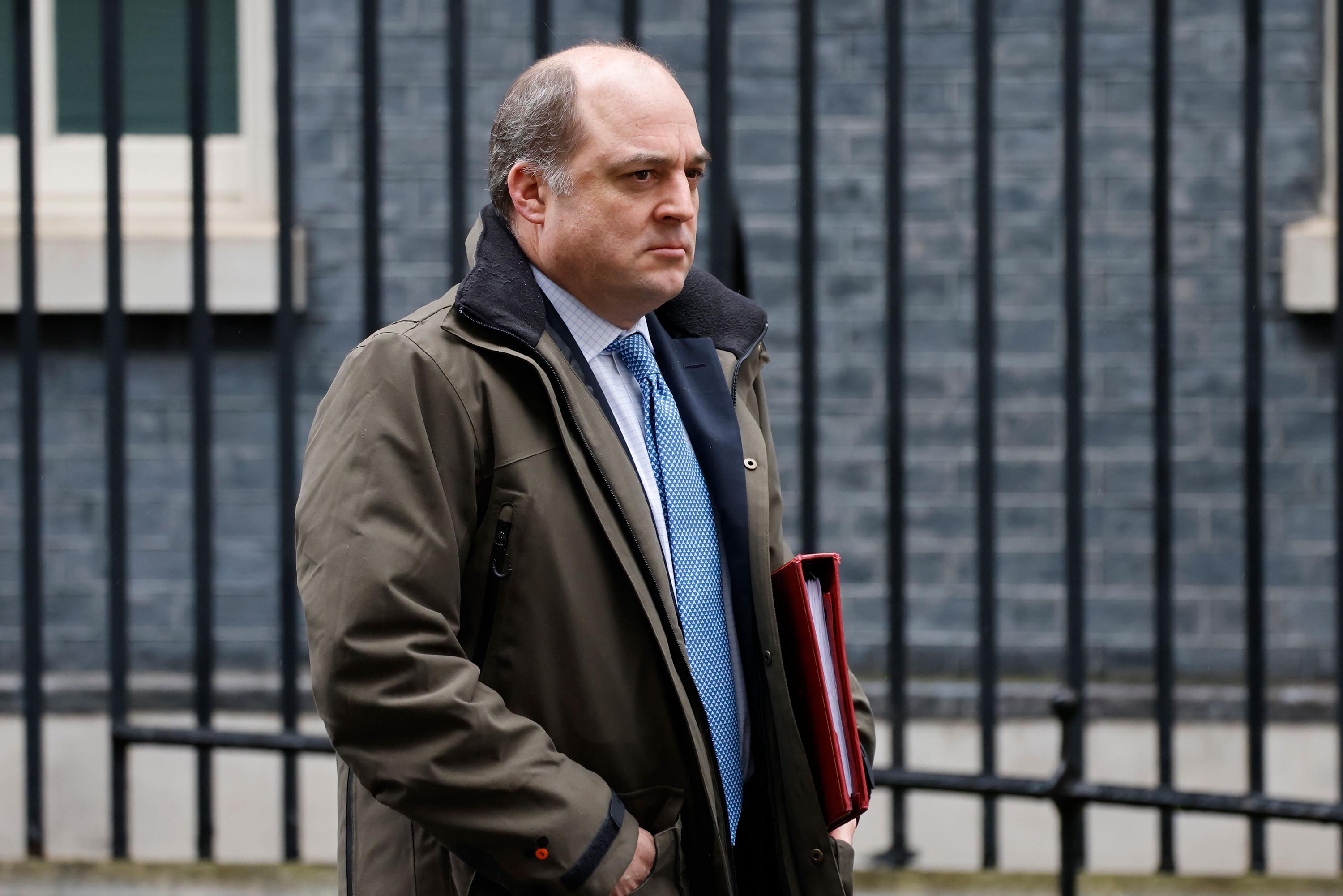 UK defence secretary Ben Wallace is pictured at Downing Street in London, on February 3. 