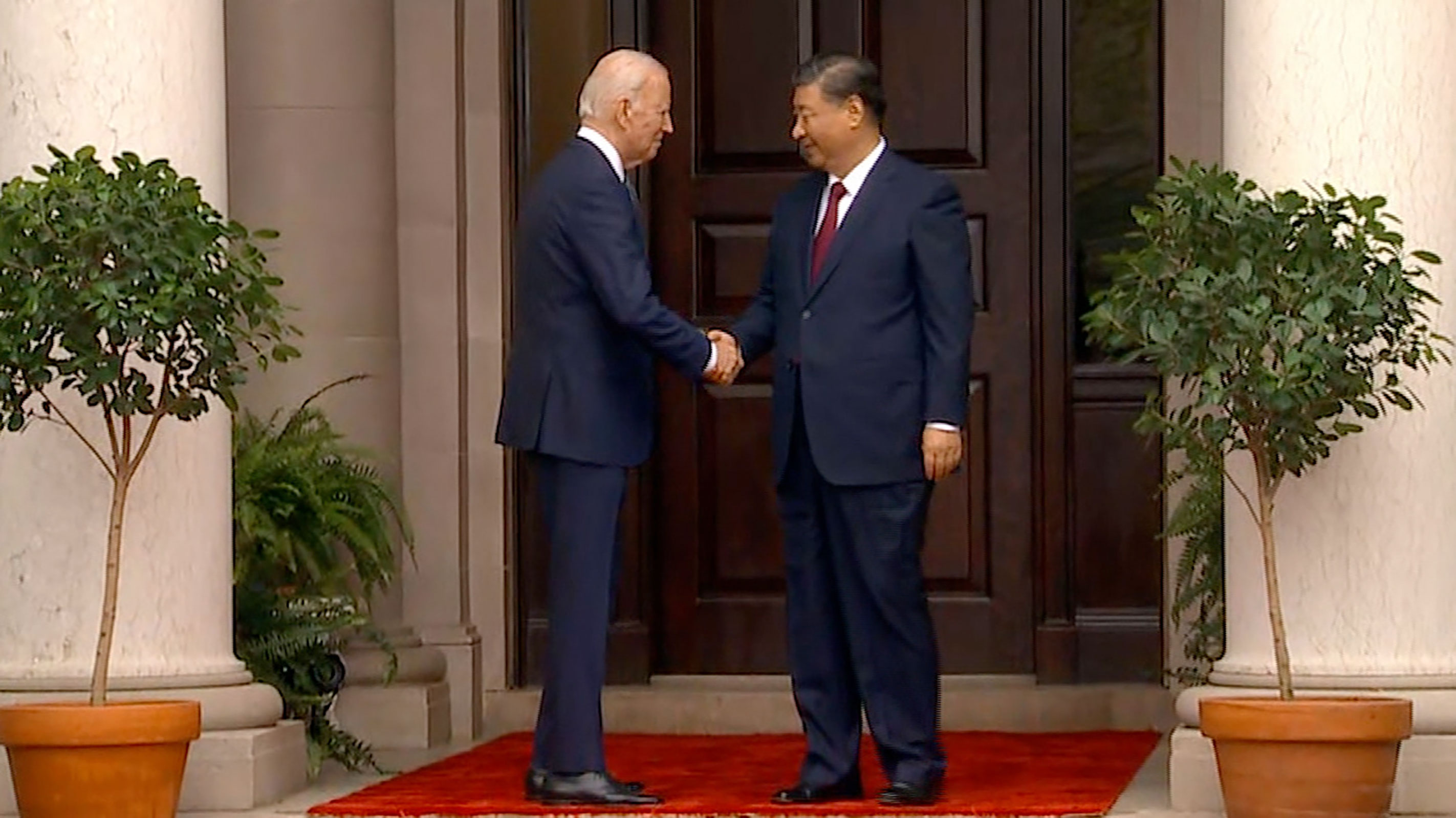 US President Joe Biden shakes hands with President Xi Jinping of China on Wednesday, November 15, 2023.