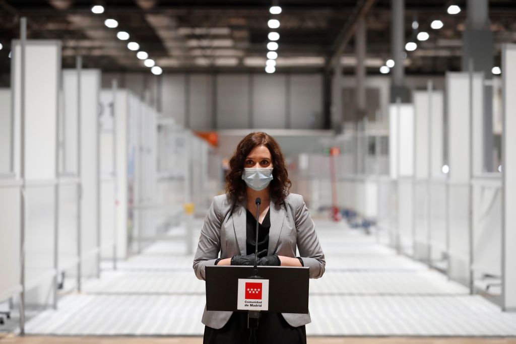 Isabel Diaz Ayuso has criticized the government for not re-opening Madrid. 