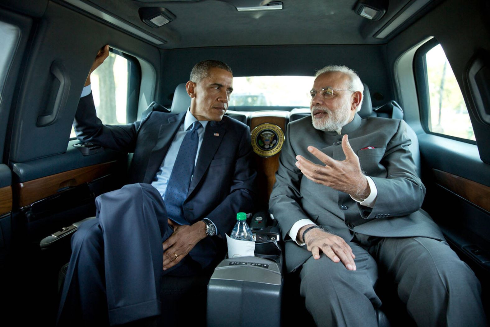 With former US President Barack Obama in Washington on September 30, 2014.