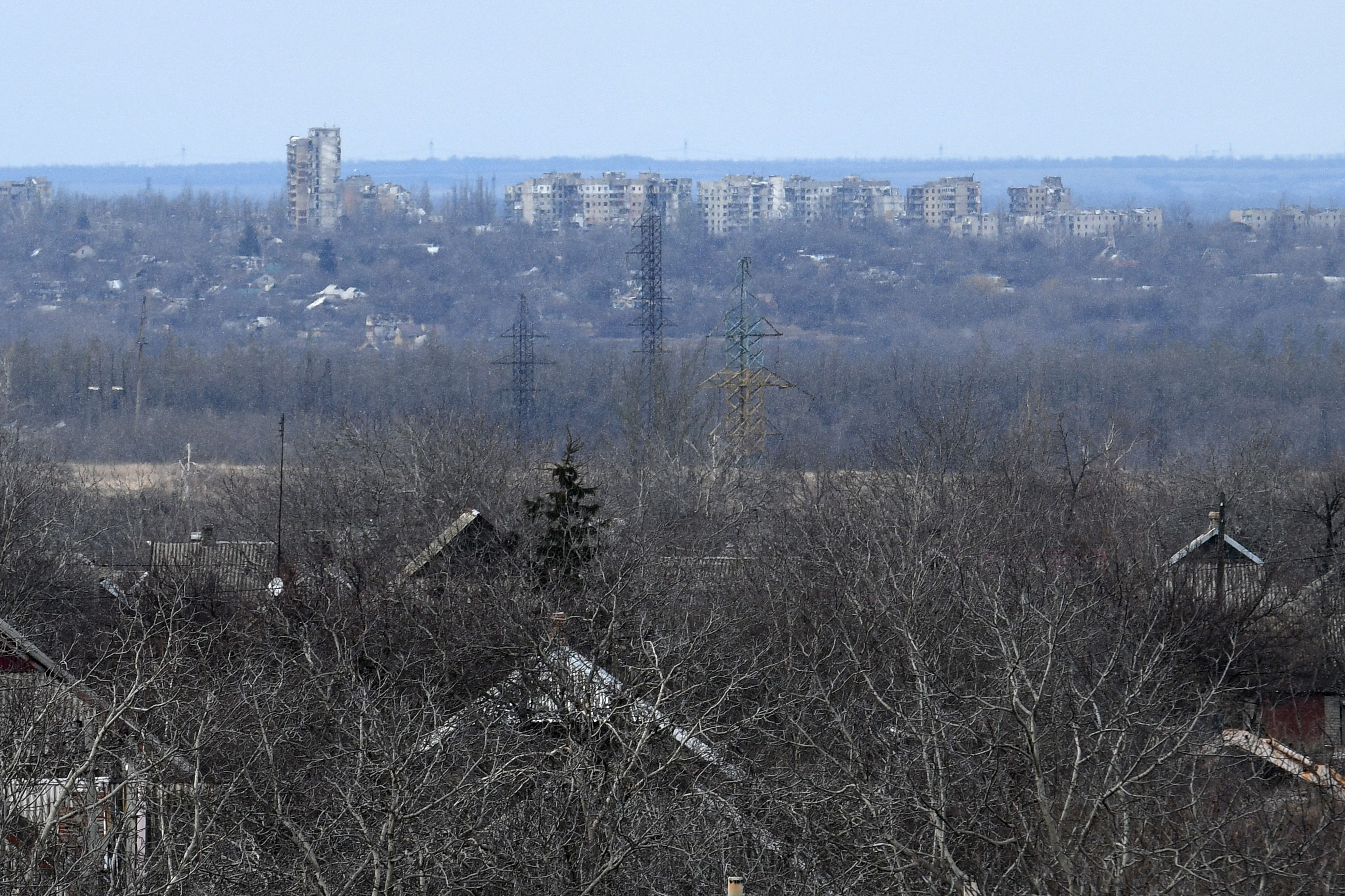 A view of the town of Avdiivka on Monday.