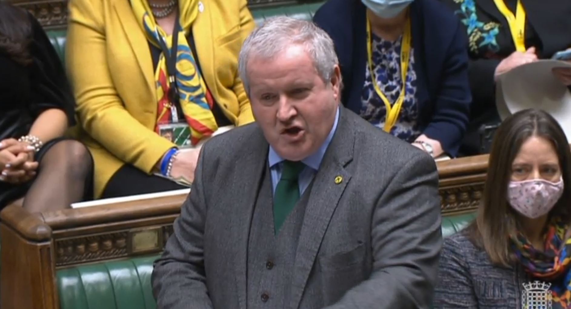 SNP Westminster leader Ian Blackford responds to a statement by Prime Minister Boris Johnson to MPs in the House of Commons on the Sue Gray report on January 31.