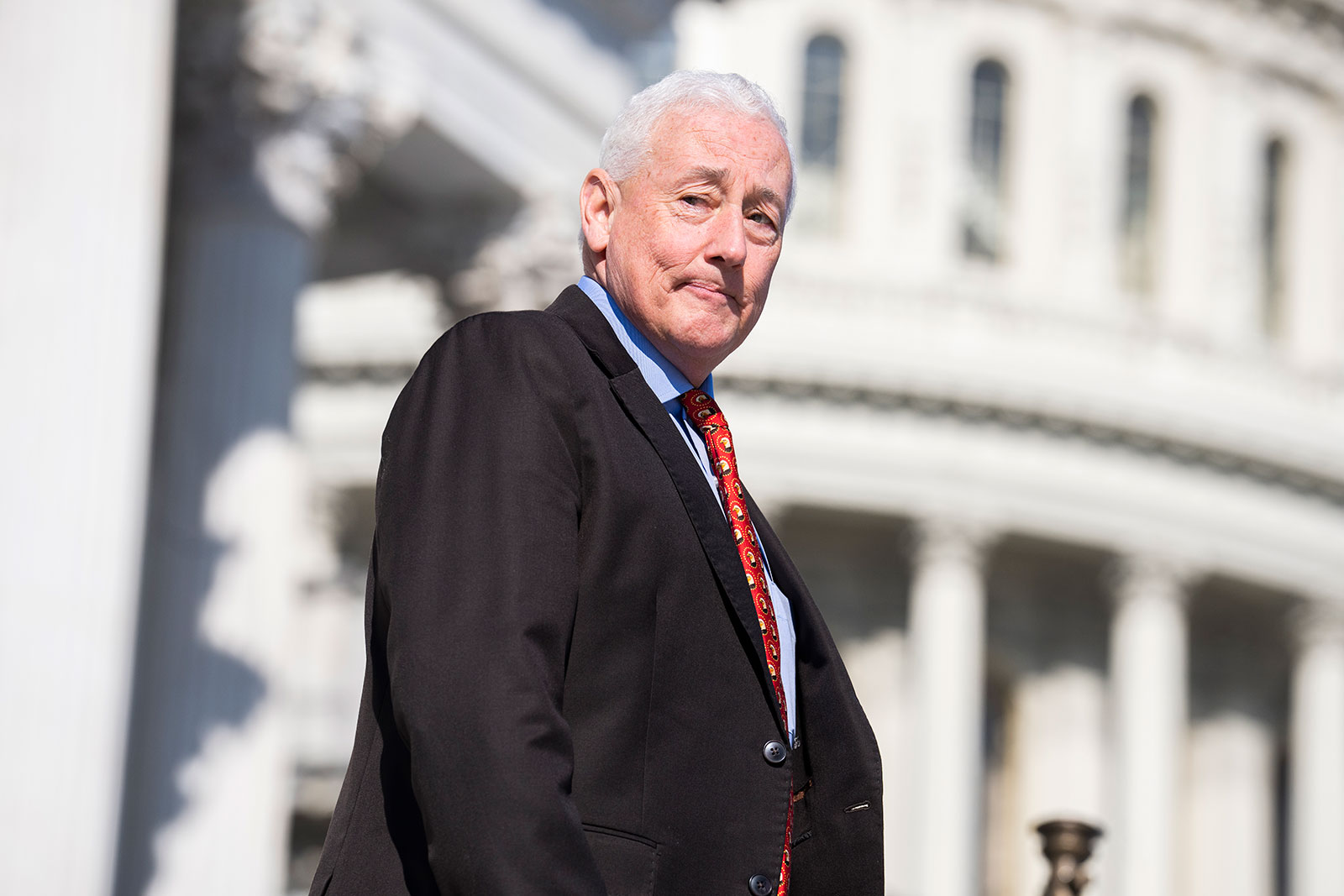 Indiana Rep. Greg Pence talks with reporters on the steps of the US Capitol during a vote on February 9. 