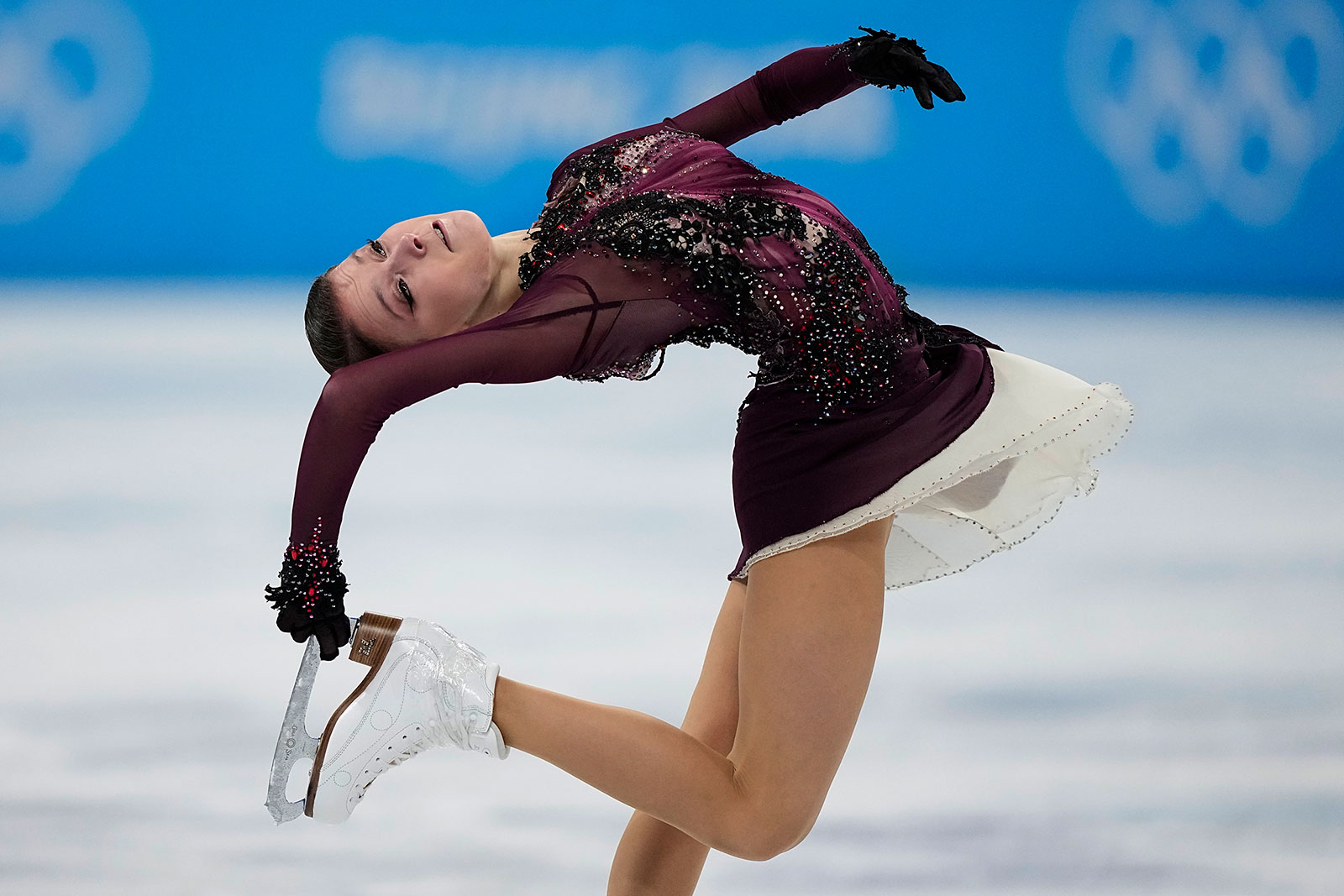 Anna Shcherbakova competes in the women's free skate on February 17.