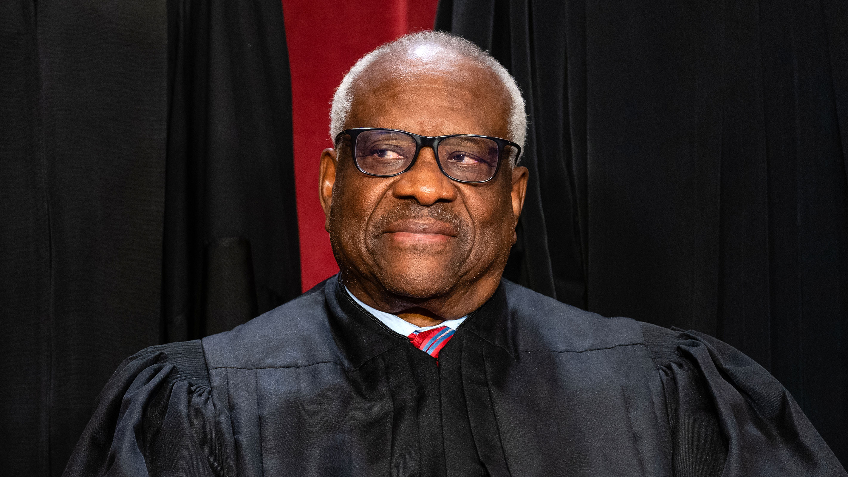 Associate Justice Clarence Thomas during the formal group photograph at the Supreme Court in Washington, DC, on Friday, Oct. 7, 2022. 