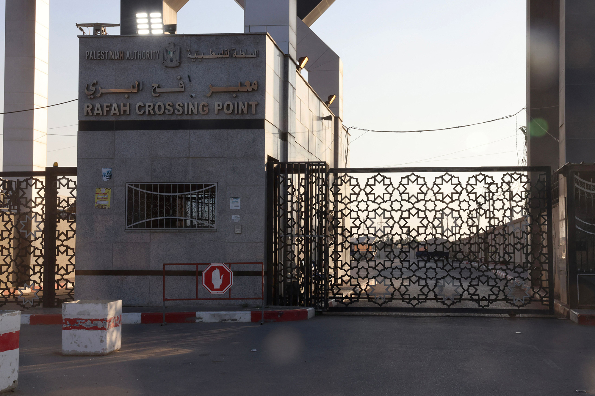 Gates are seen closed at the Rafah crossing on October 10.
