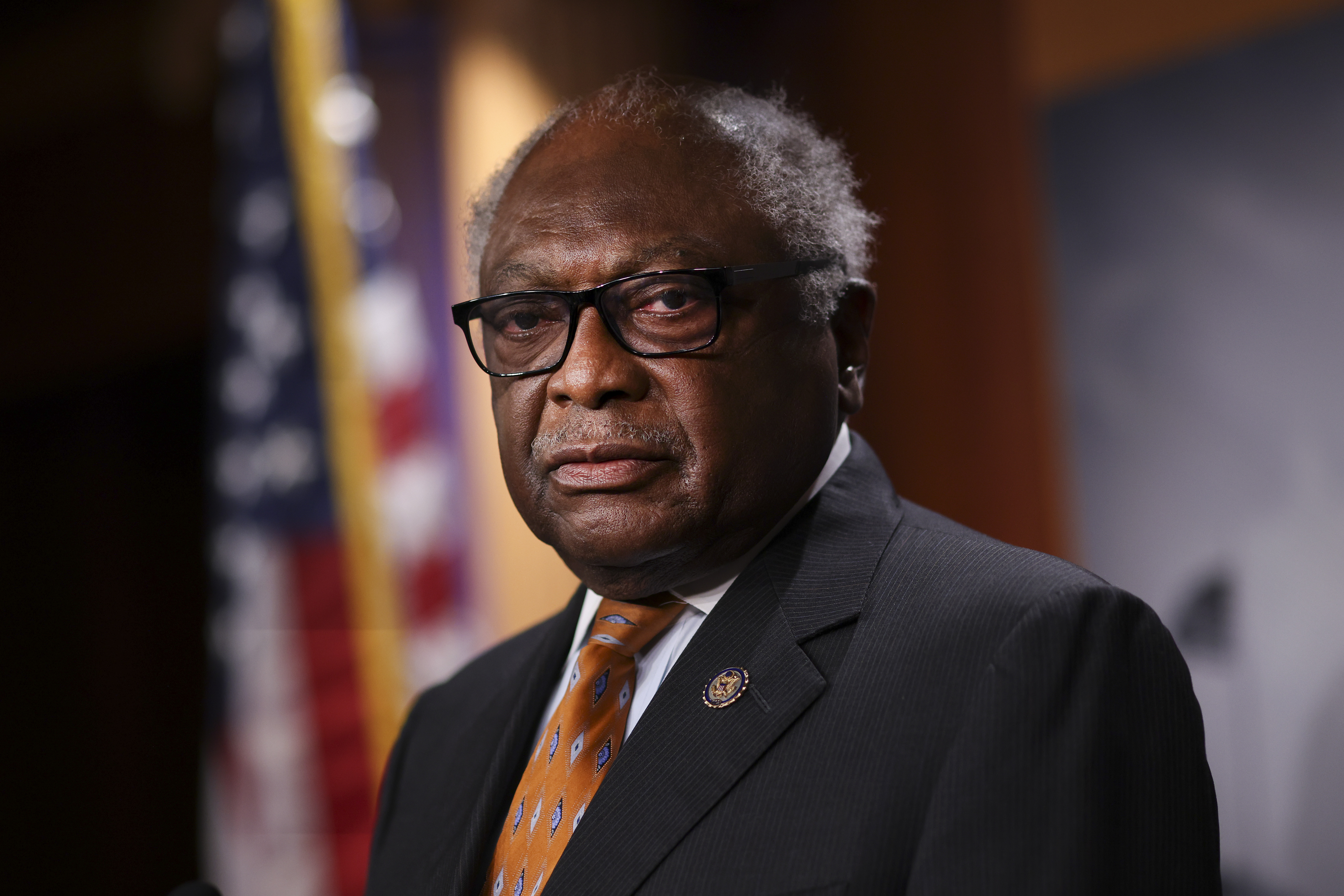 House Majority Whip Jim Clyburn (D-GA) speaks on medicare expansion and the reconciliation package during a press conference with fellow lawmakers at the U.S. Capitol on September 23, 2021 in Washington, DC. 