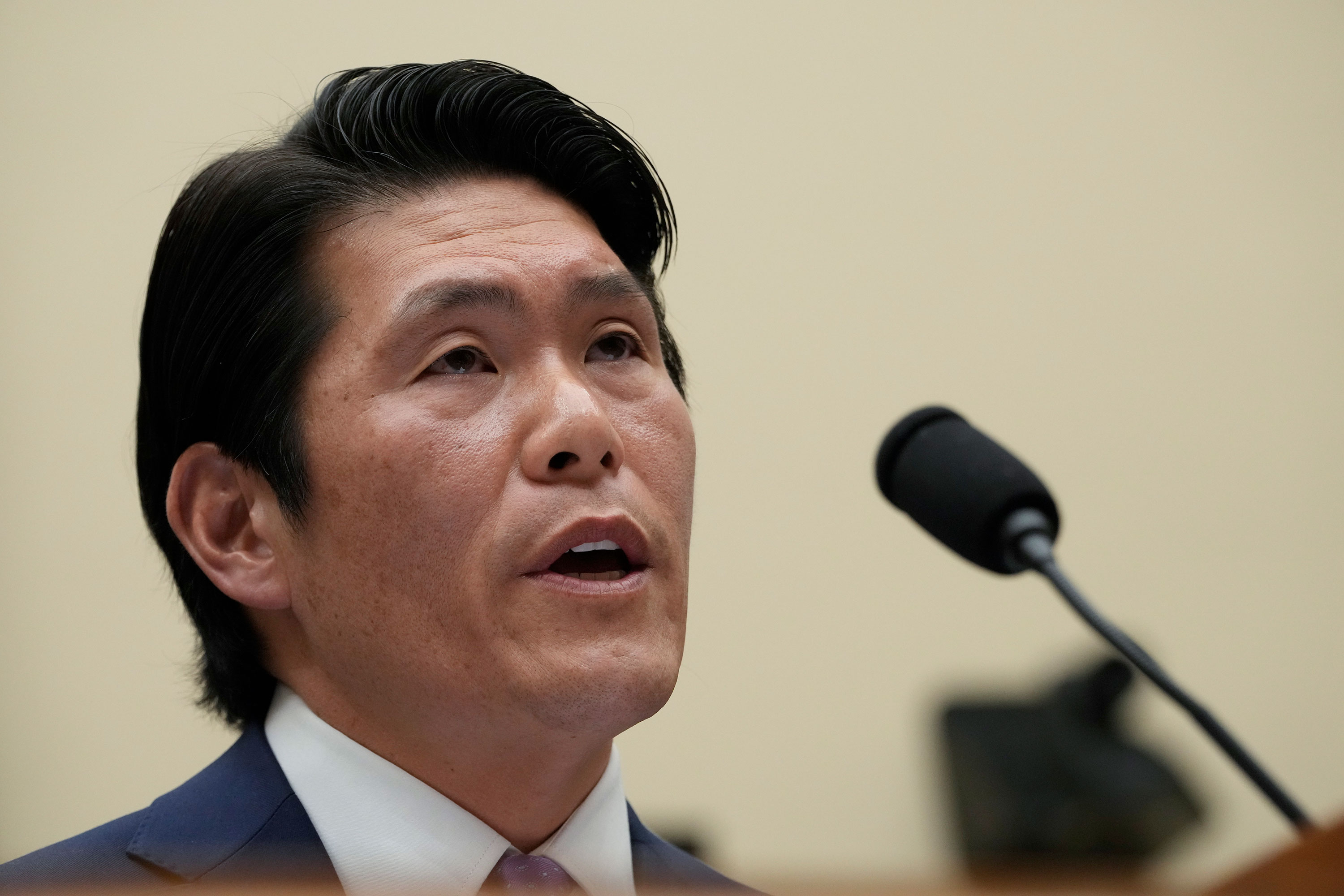 Robert Hur speaks during the hearing on Tuesday.