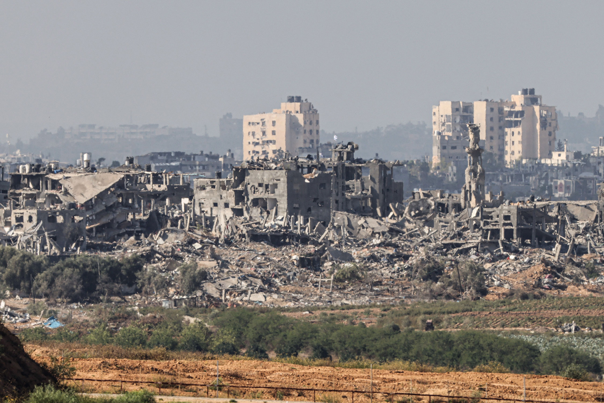 A view of destroyed buildings in Gaza on November 15.