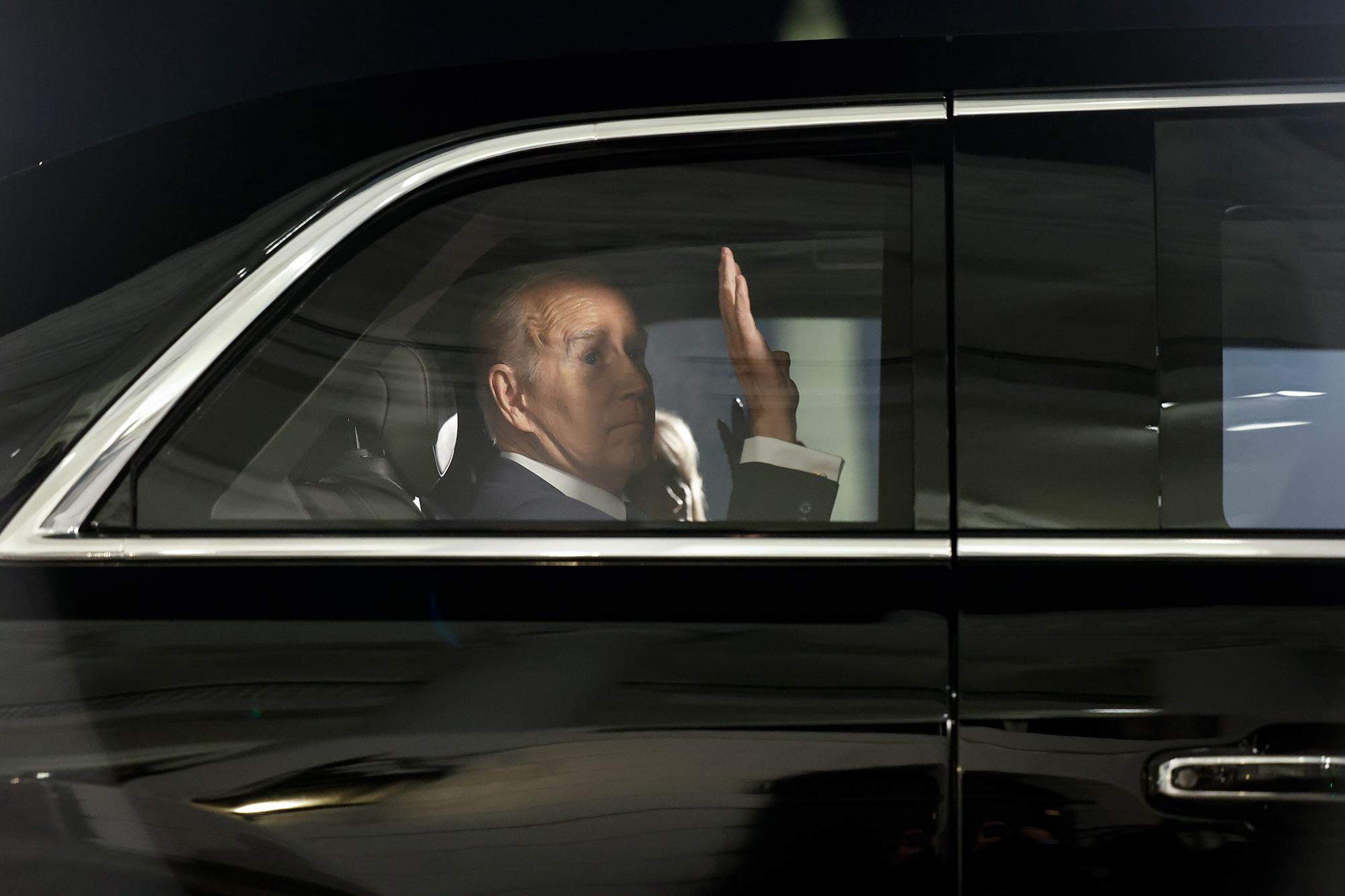 President Joe Biden departs the White House to deliver his State of the Union address at the US Capitol.