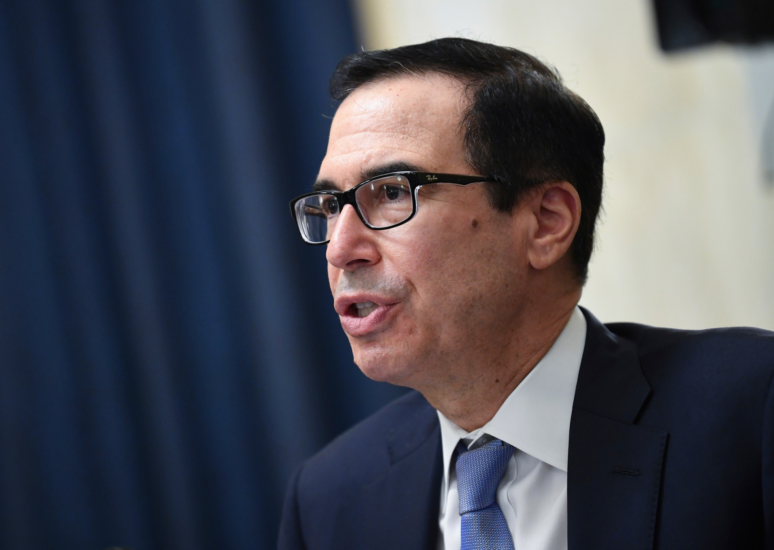 Treasury Secretary Steven Mnuchin speaks during a Senate Small Business and Entrepreneurship hearing to examine implementation of Title I of the CARES Act on June 10 on Capitol Hill in Washington. 