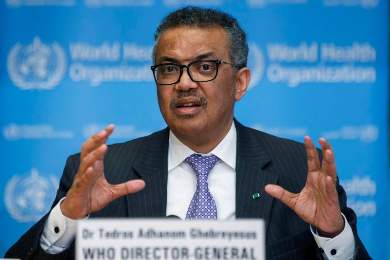 Tedros Adhanom Ghebreyesus, Director General of the World Health Organization, speaks during a news conference at the WHO headquarters in Geneva, Switzerland, on March 9.