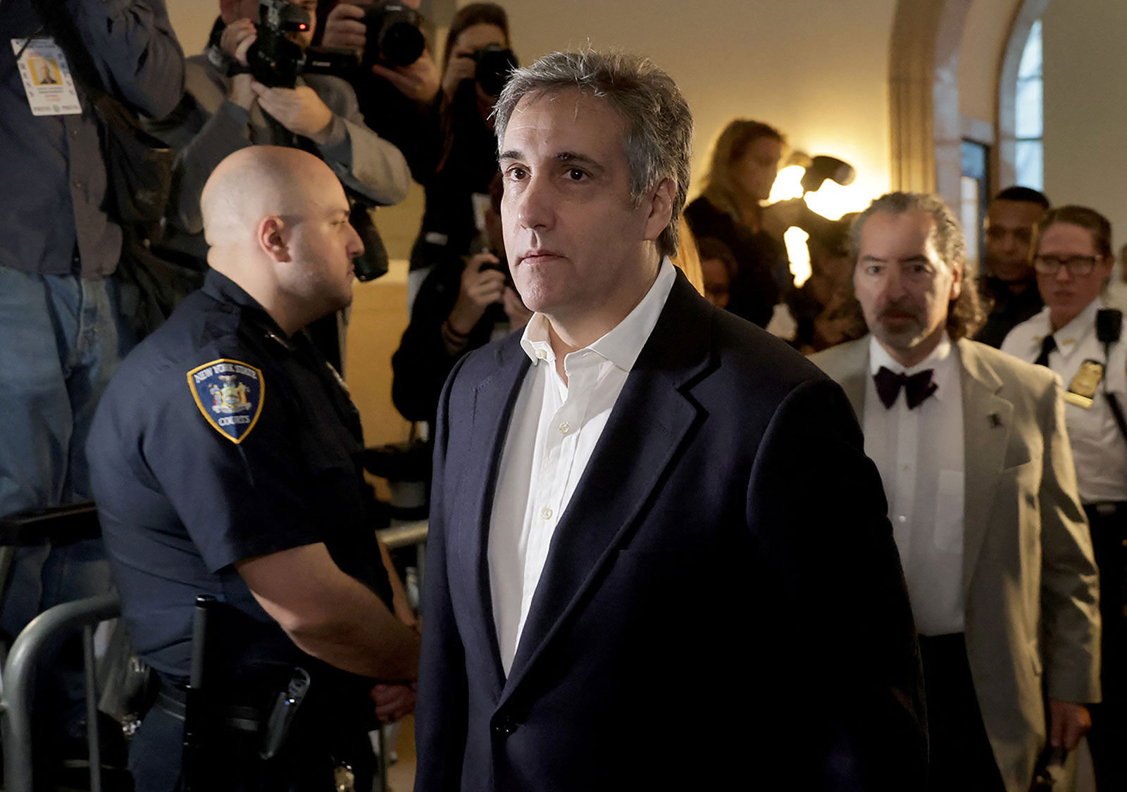 Michael Cohen arrives at New York Supreme Court for former President Donald Trump’s civil business fraud trial on Wednesday.