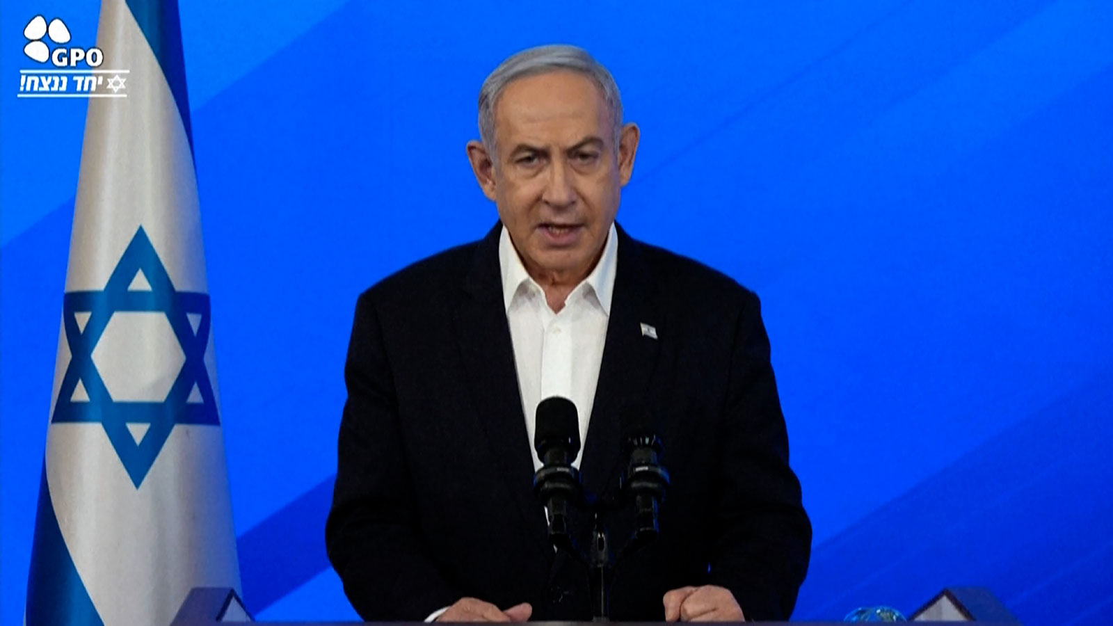 Netanyahu speaks in Tel Aviv on Thursday, January 18.