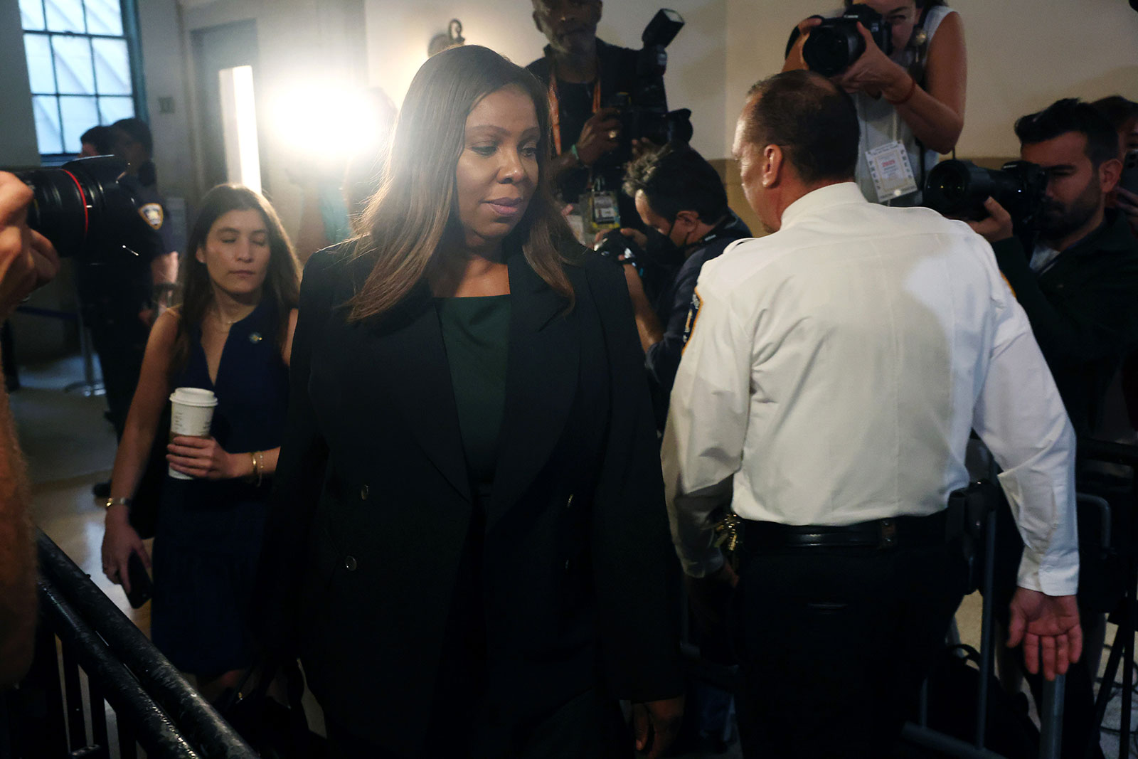 New York Attorney General Letitia James arrives at New York Supreme Court on Tuesday in New York.