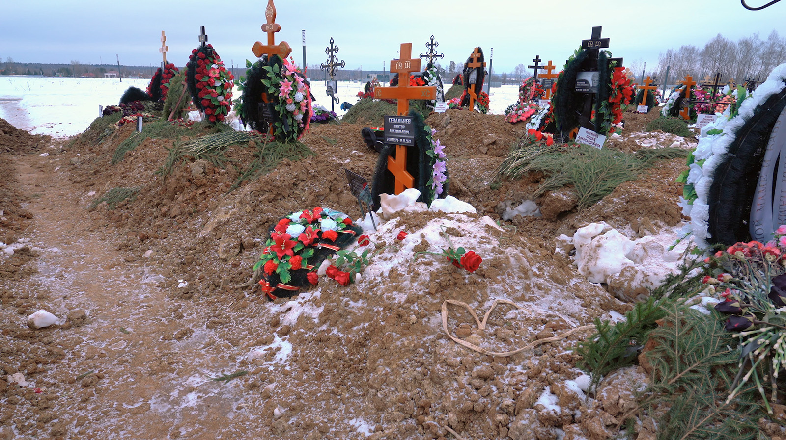 Viktor Sevalnev is buried at a cemetery outside of Moscow, Russia.