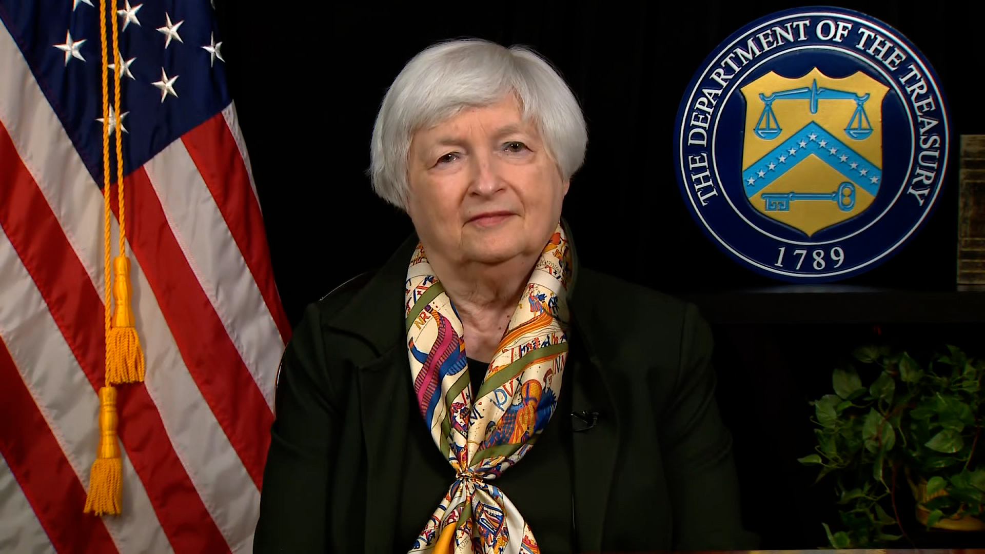 Treasury Secretary Janet Yellen is pictured during an interview with CNN on March 8.