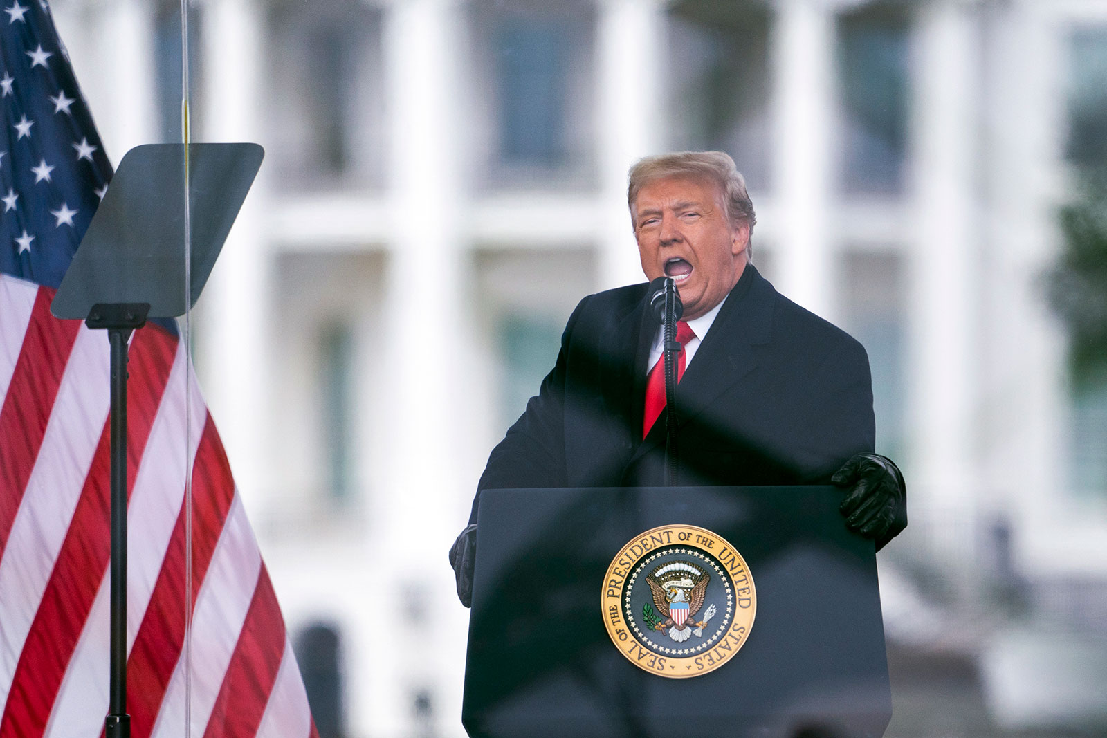 Then-President Donald Trump speaks during a rally in Washington, DC, on January 6, 2021.
