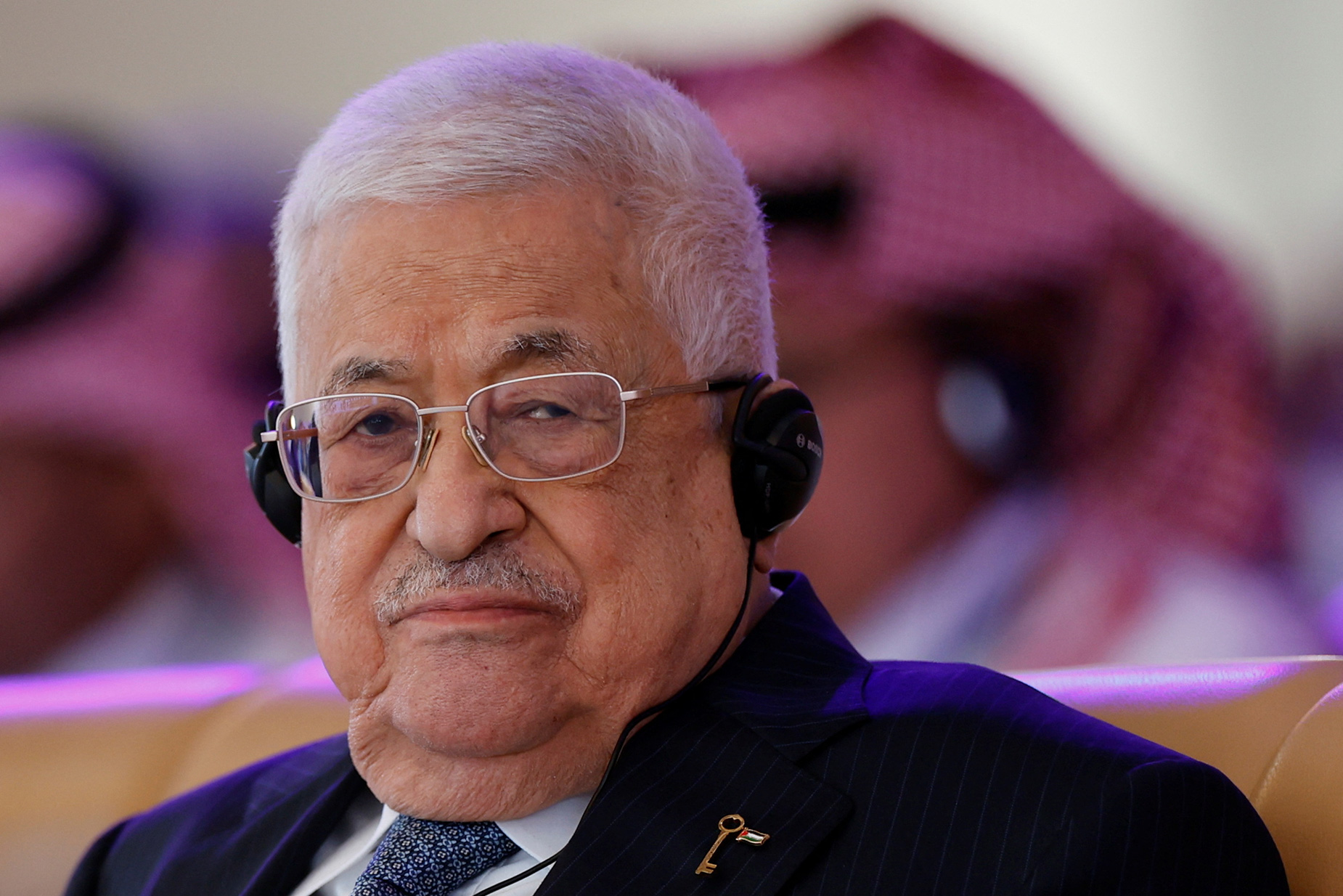 Palestinian President Mahmoud Abbas attends the World Economic Forum in Riyadh, Saudi Arabia, on April 28.