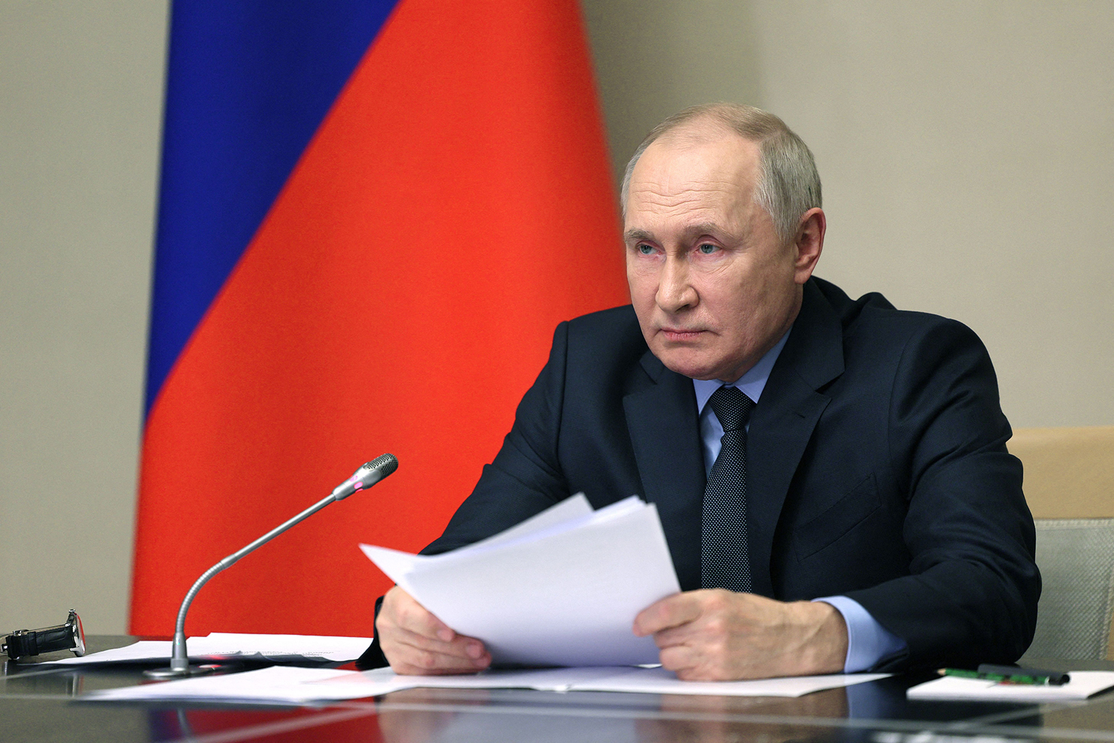 Vladimir Putin attends a meeting in Moscow on October 30.