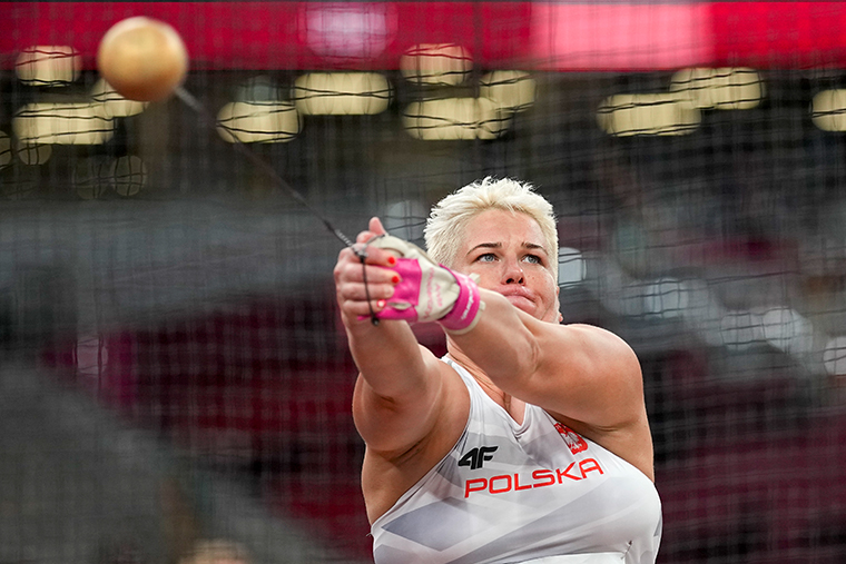 Anita Wlodarczyk, of Poland, during the women's hammer throw final at the 2020 Summer Olympics, Tuesday, Aug. 3, 2021.