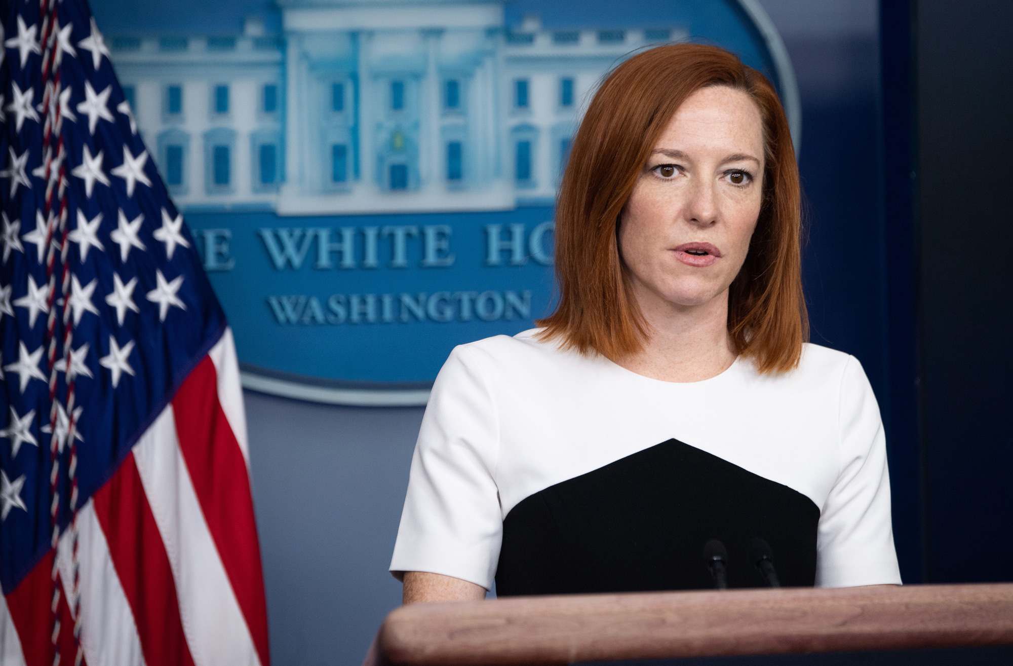 White House Press Secretary Jen Psaki holds a press briefing in the Brady Briefing Room of the White House in Washington, DC, on February 23.