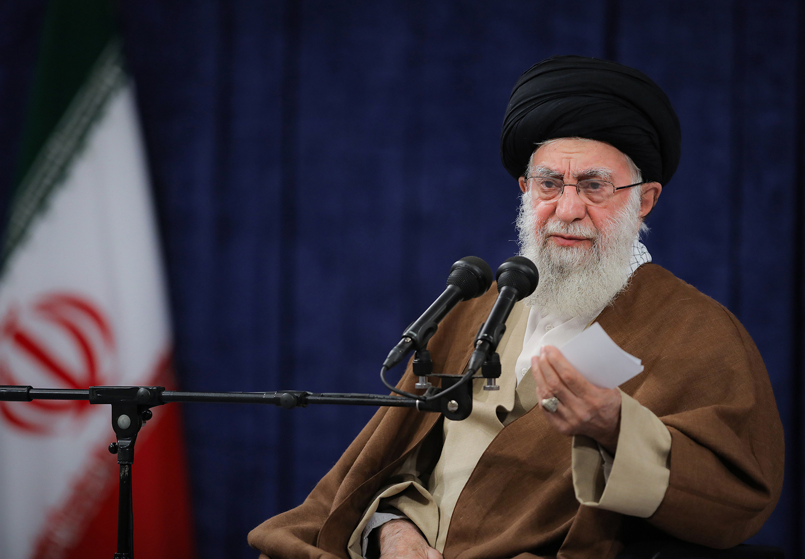 Ali Khamenei speaks during a meeting in Tehran, Iran on October 25.