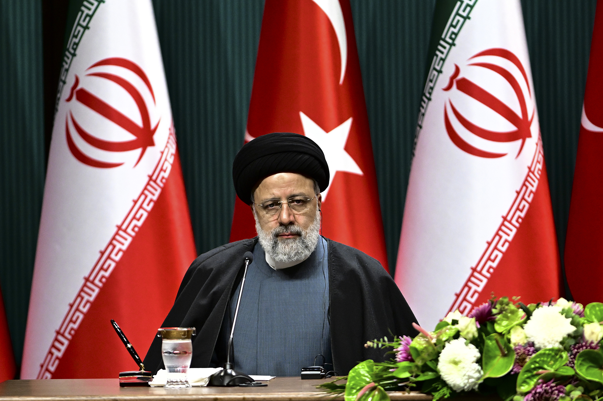Iranian President Ebrahim Raisi attends a joint press conference in Ankara, Turkey, on January 24.