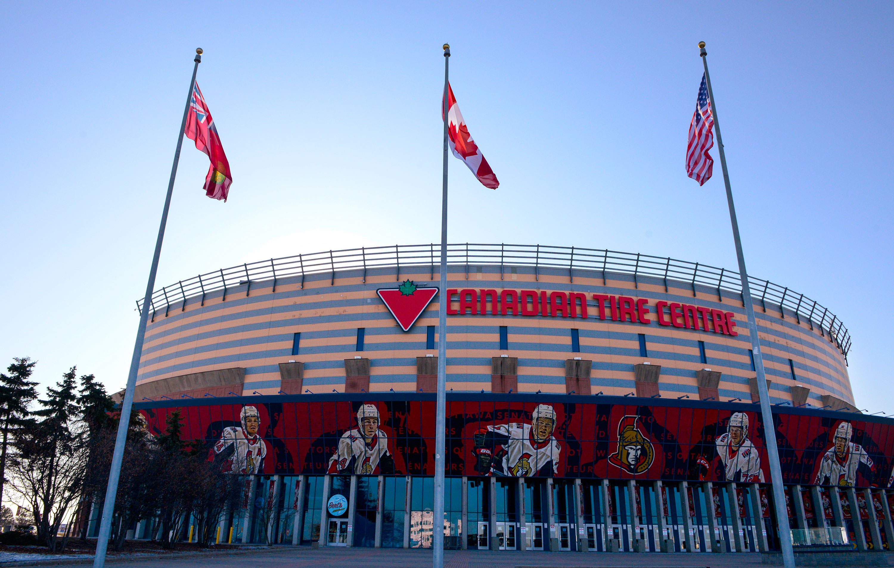The home rink of the Ottawa Senators, the Canadian Tire Centre, stands in Ottawa, Ontario on March 12.